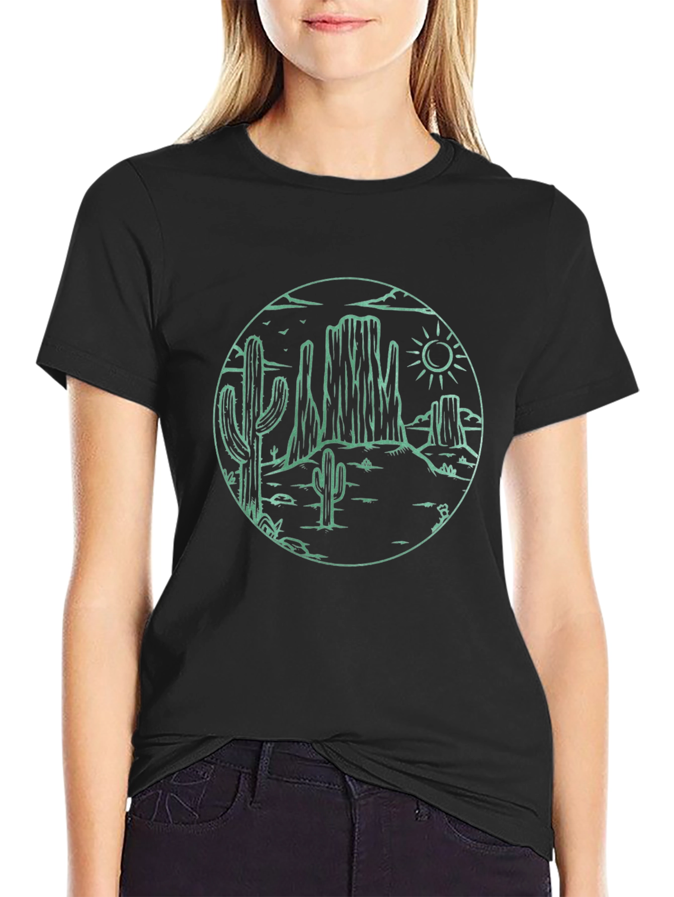 Desert Scene Graphic Tee - Black