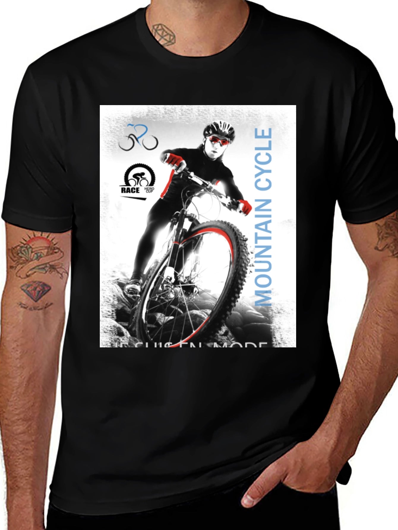 Mountain Cycle T-Shirt - Black Graphic Tee