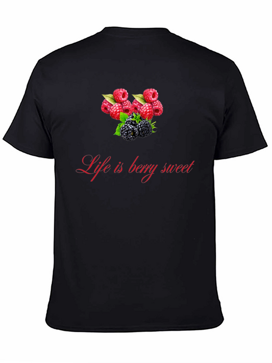Berry Sweet Black Graphic T-Shirt