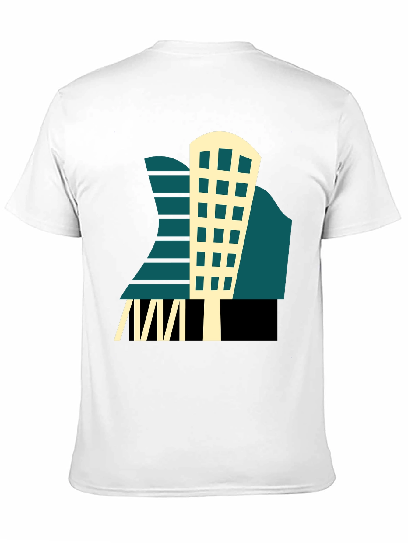 Geometric Building T-Shirt - Modern Graphic Tee