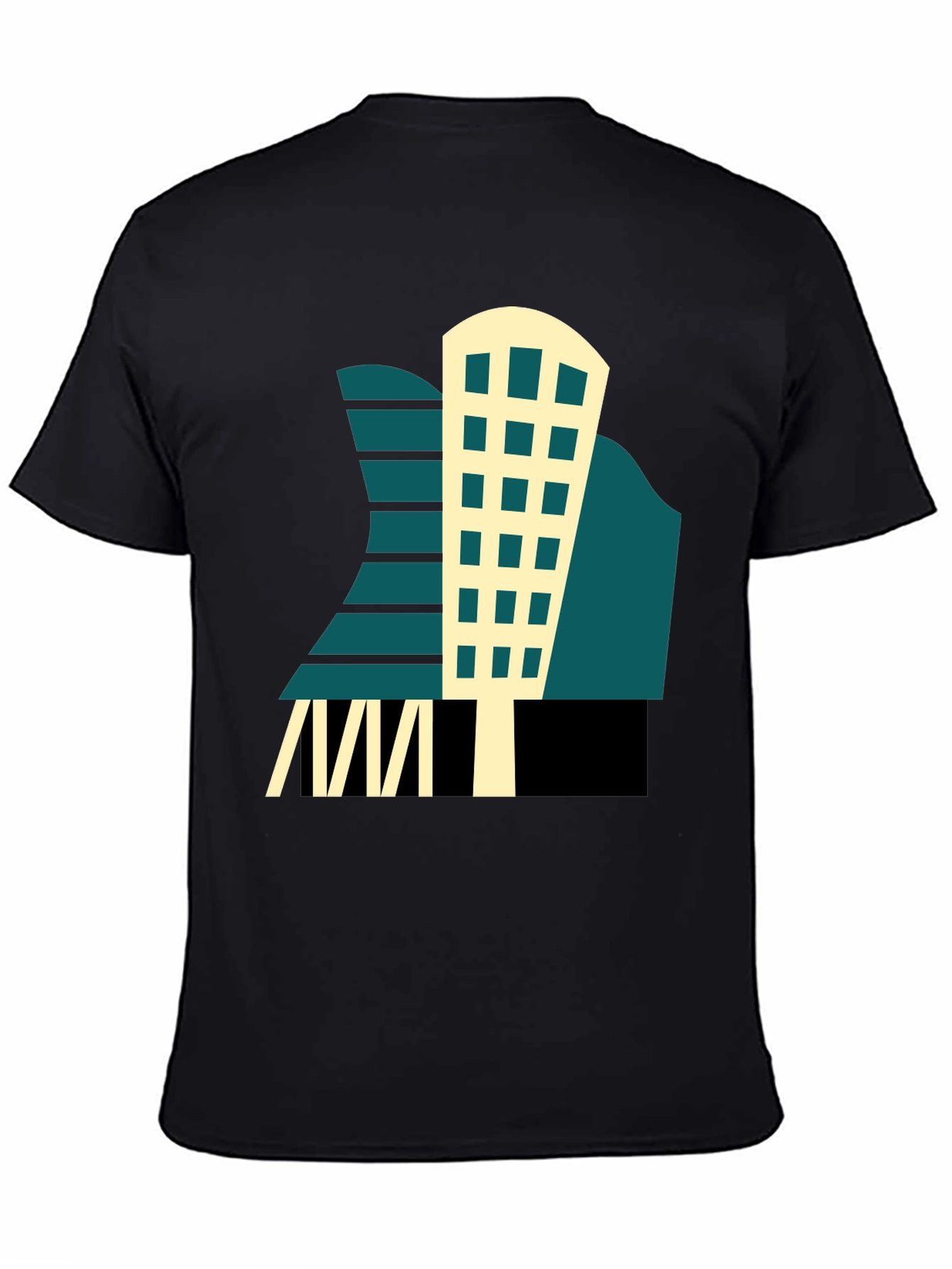 Geometric Building T-Shirt - Modern Graphic Tee