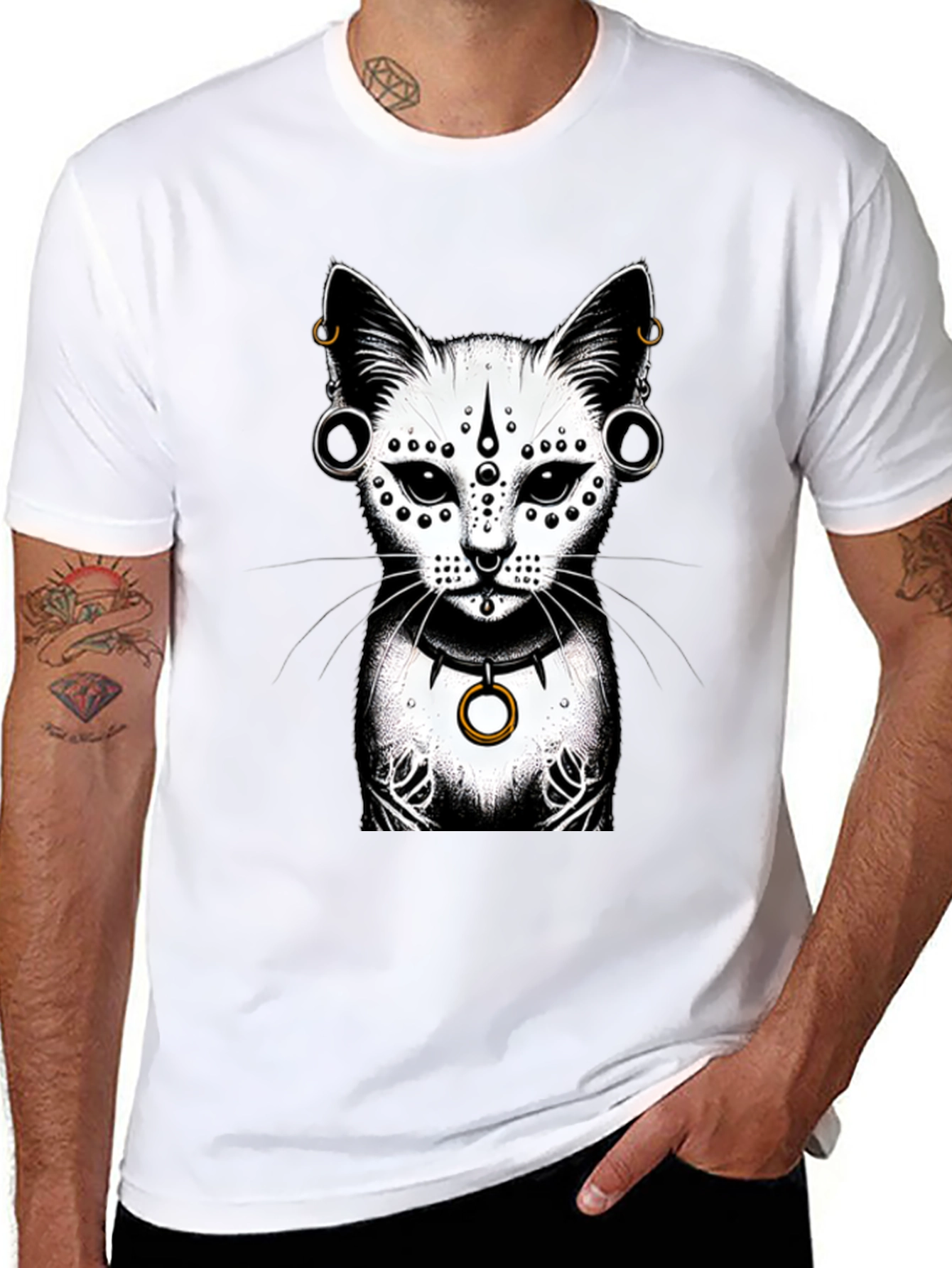 Mystic Cat Graphic Tee - Stylish Unisex T-Shirt