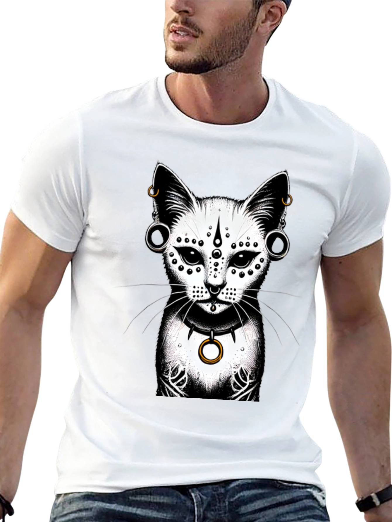 Mystic Cat Graphic Tee - Stylish Unisex T-Shirt