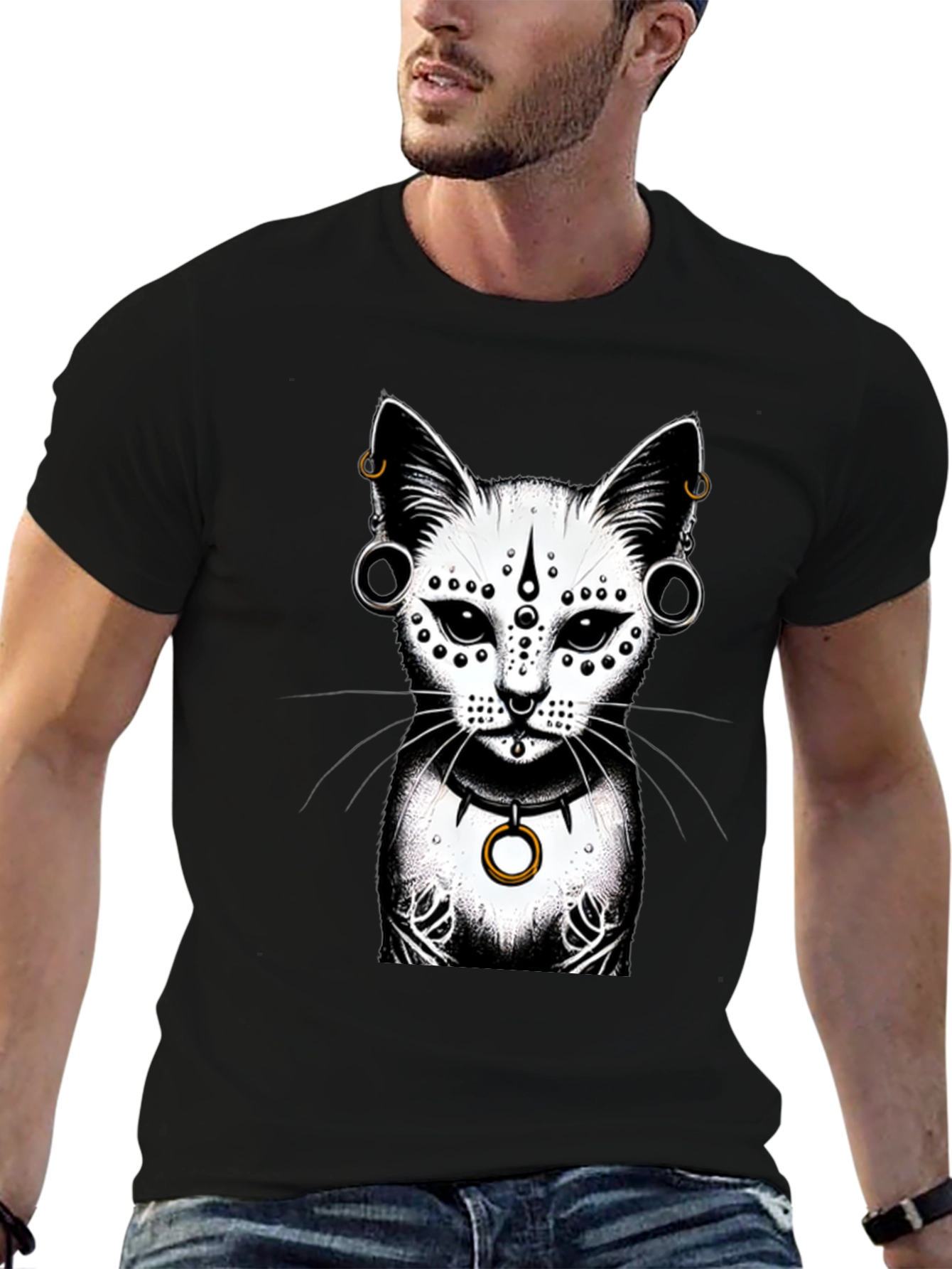 Mystic Cat Graphic Tee - Stylish Unisex T-Shirt