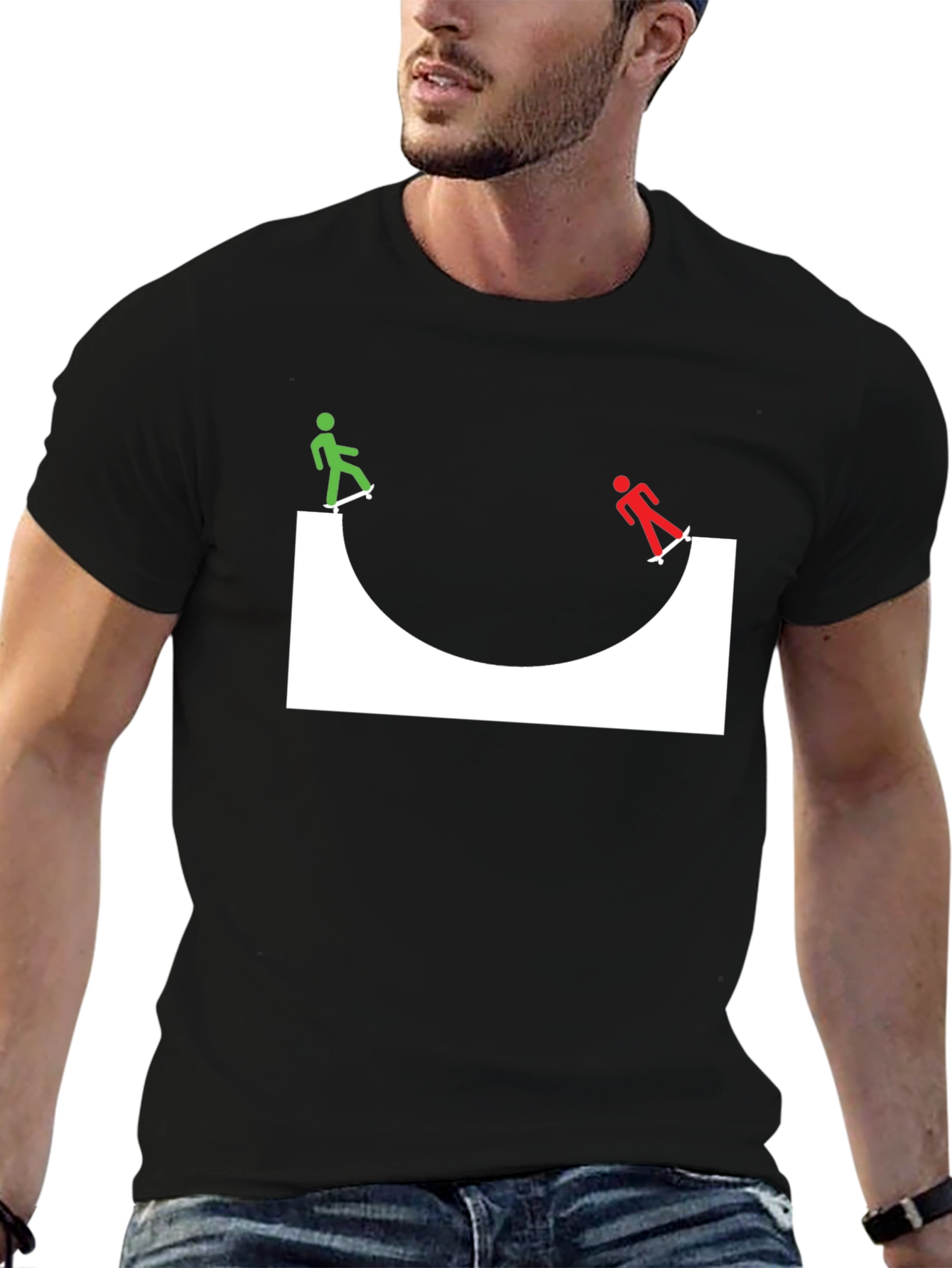 Skate Ramp Graphic Tee - Black Cotton T-Shirt