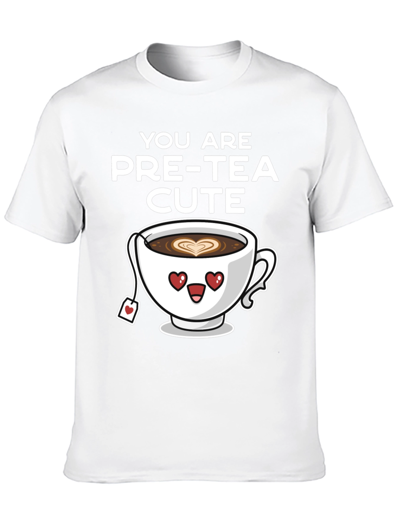 Pre-Tea Cute Graphic T-Shirt - Heart Eyes