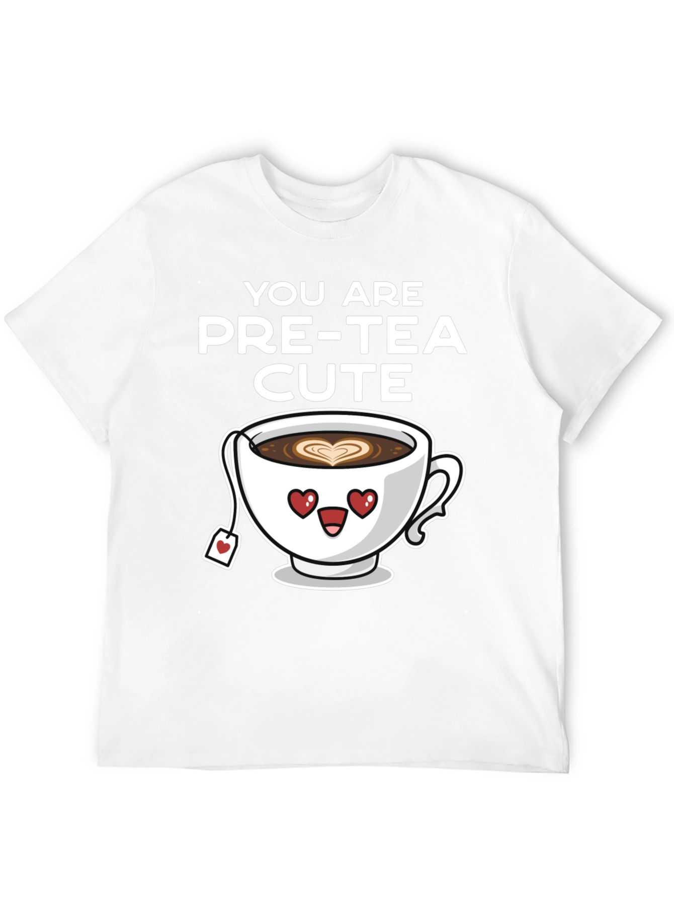 Pre-Tea Cute Graphic T-Shirt - Heart Eyes