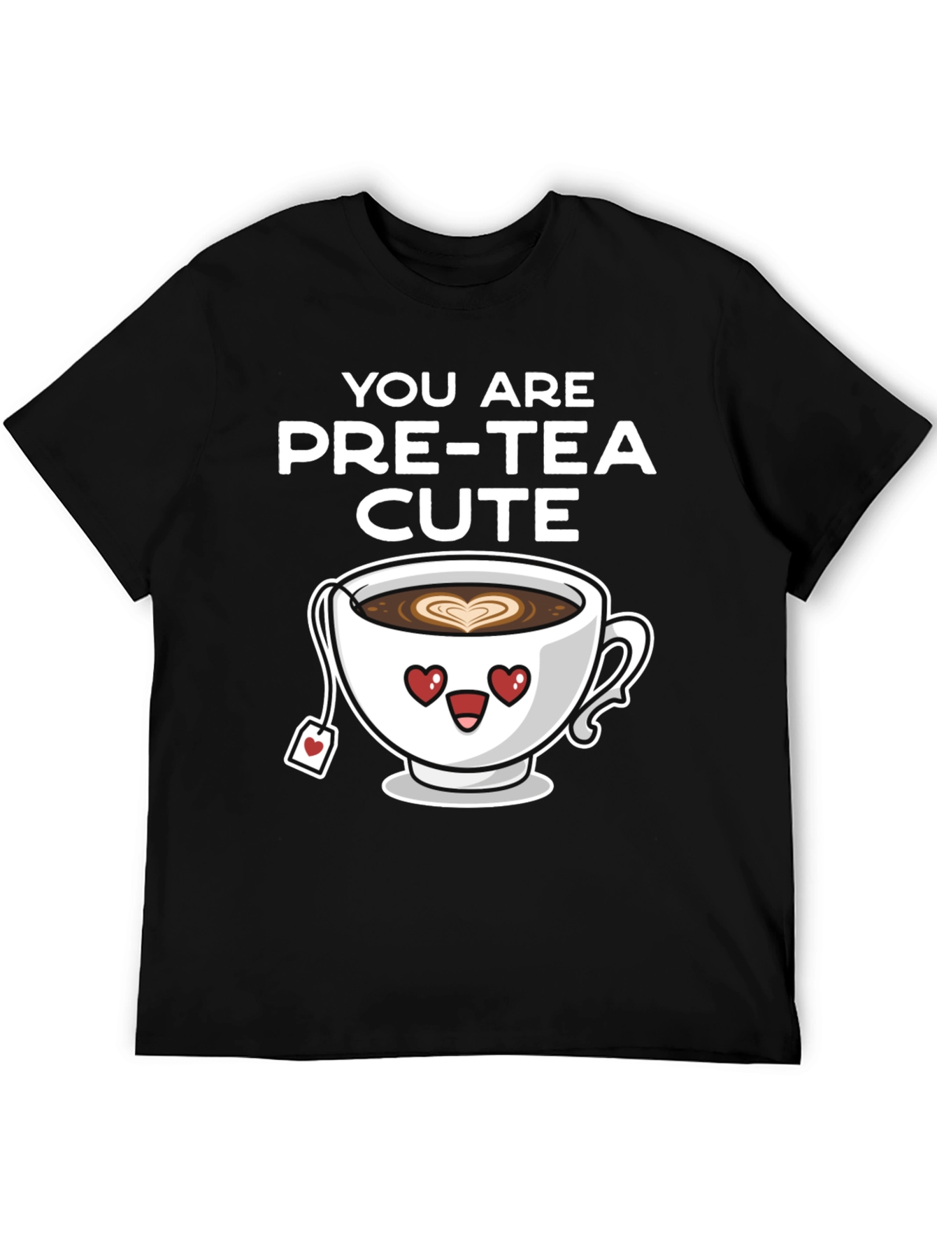 Pre-Tea Cute Graphic T-Shirt - Heart Eyes