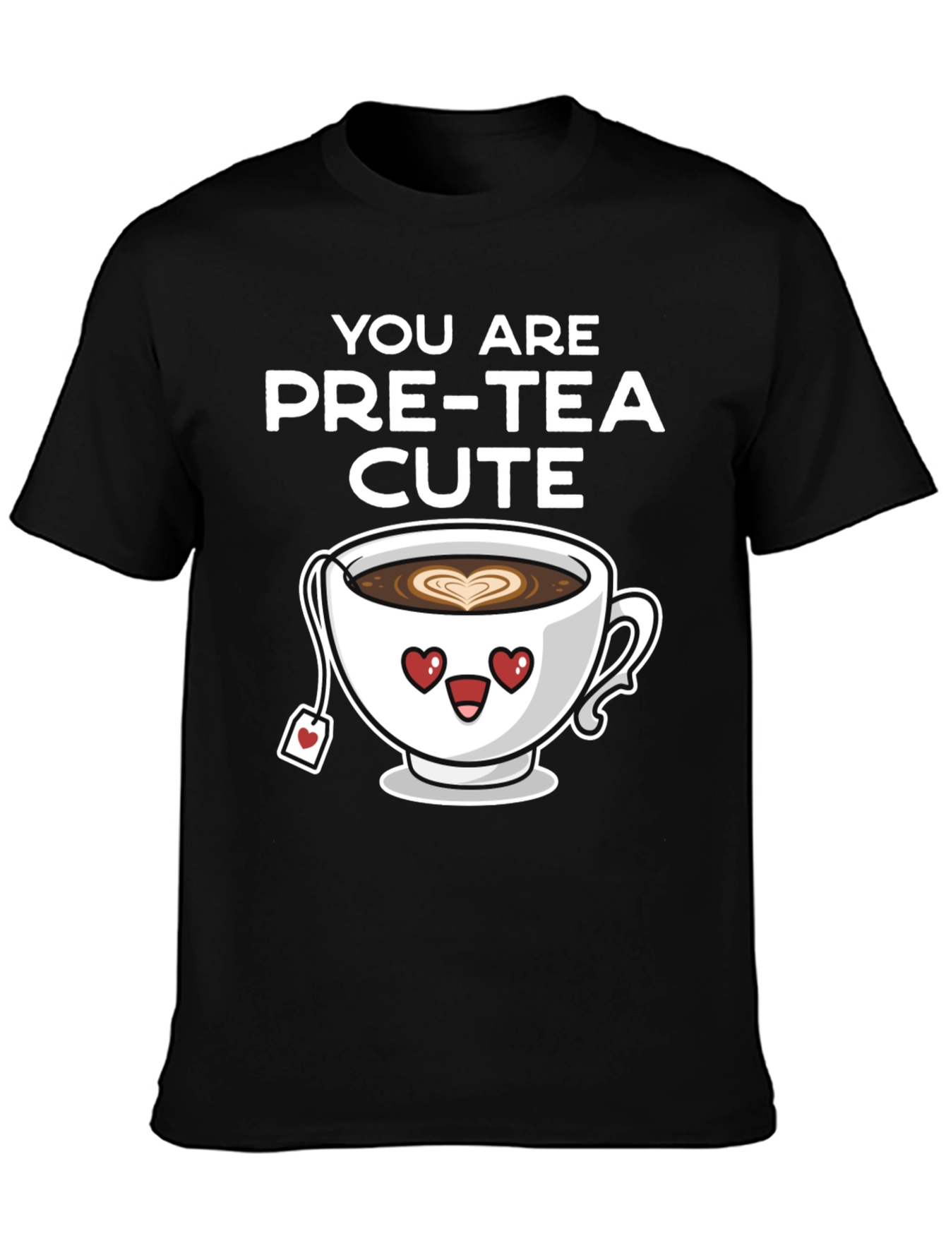 Pre-Tea Cute Graphic T-Shirt - Heart Eyes
