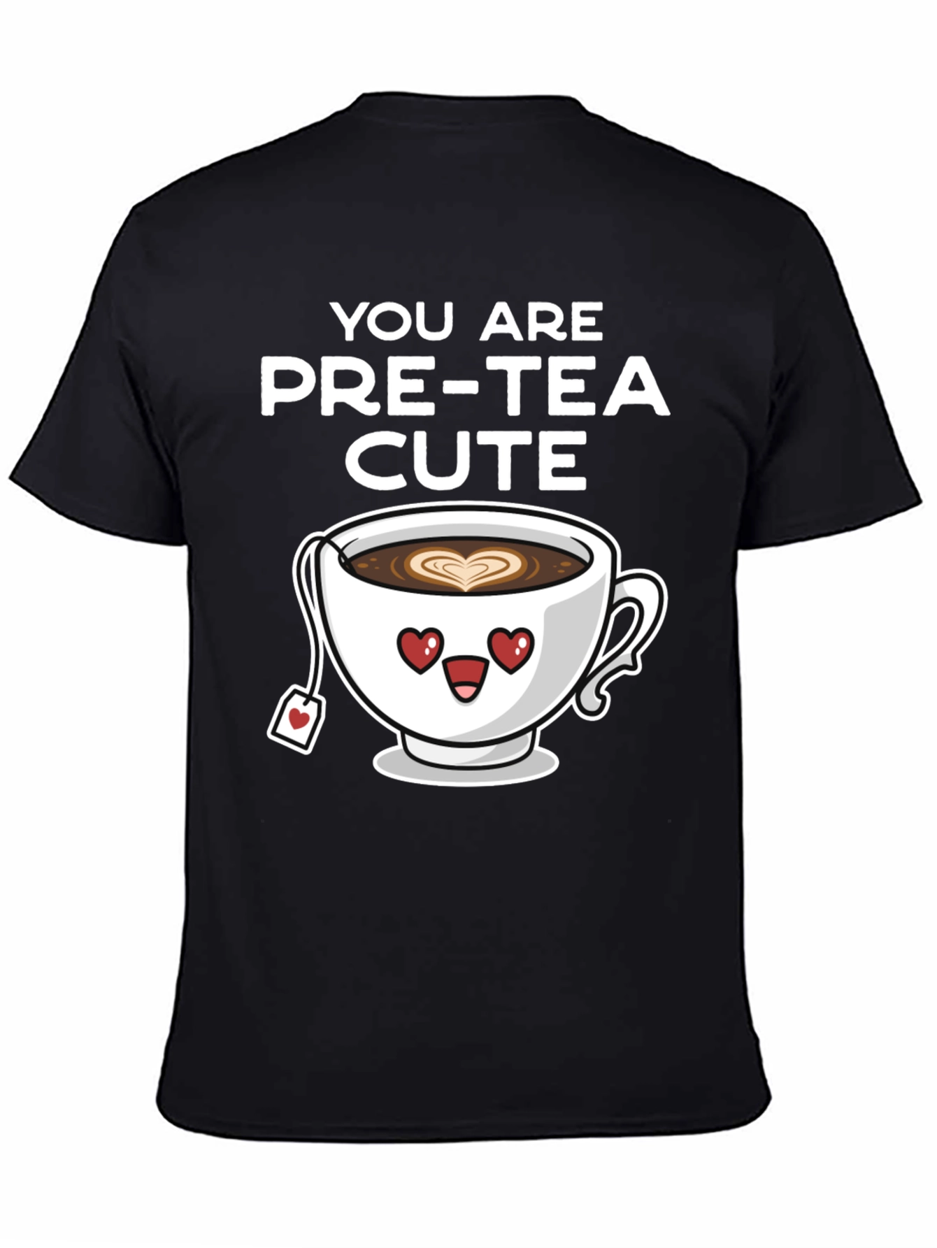 Pre-Tea Cute Graphic T-Shirt - Heart Eyes