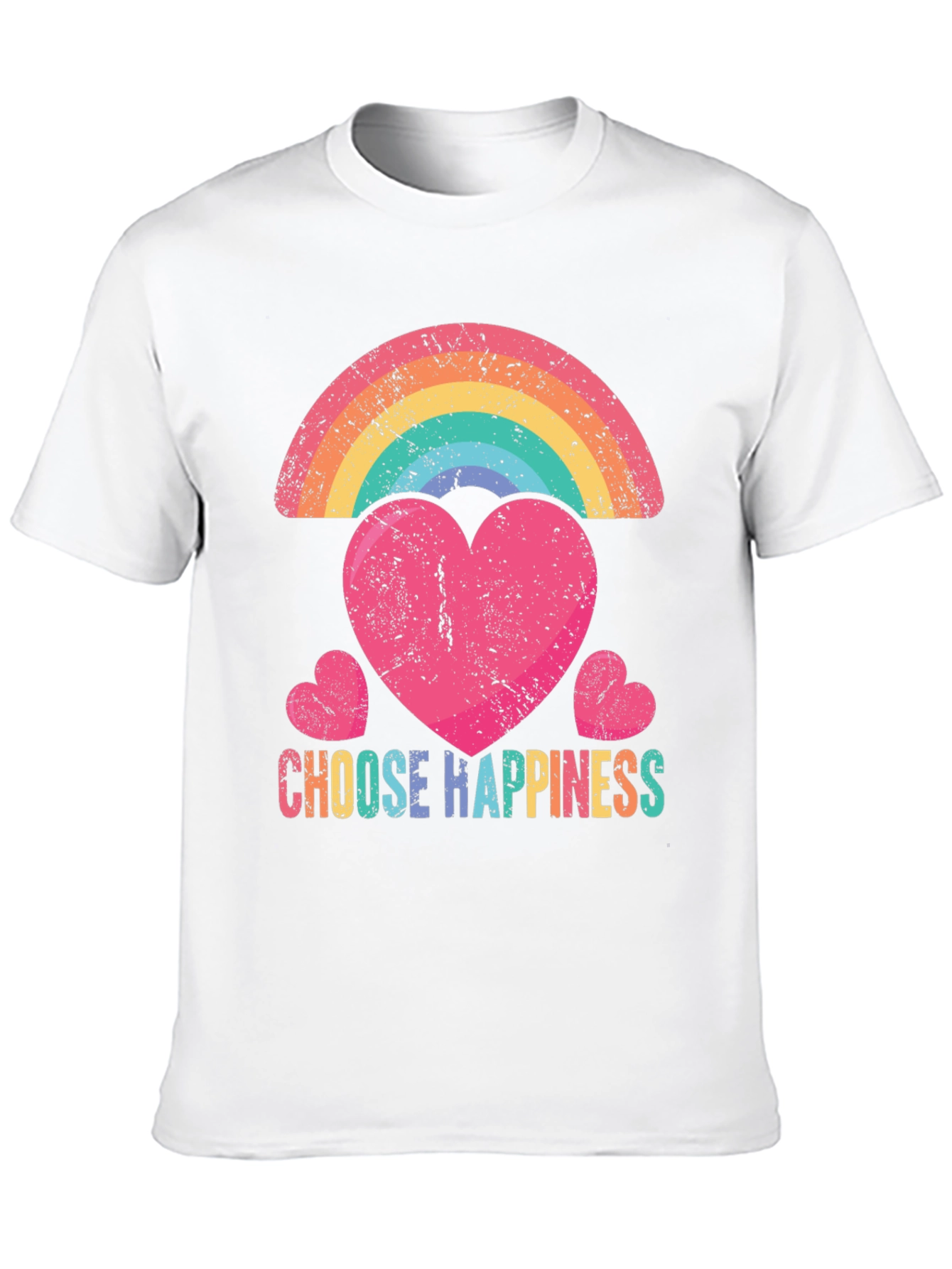 Choose Happiness Rainbow Heart T-Shirt