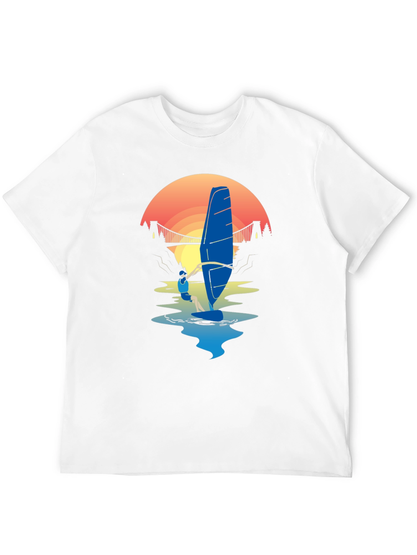 Windsurfer Sunset T-Shirt - Black Graphic Tee