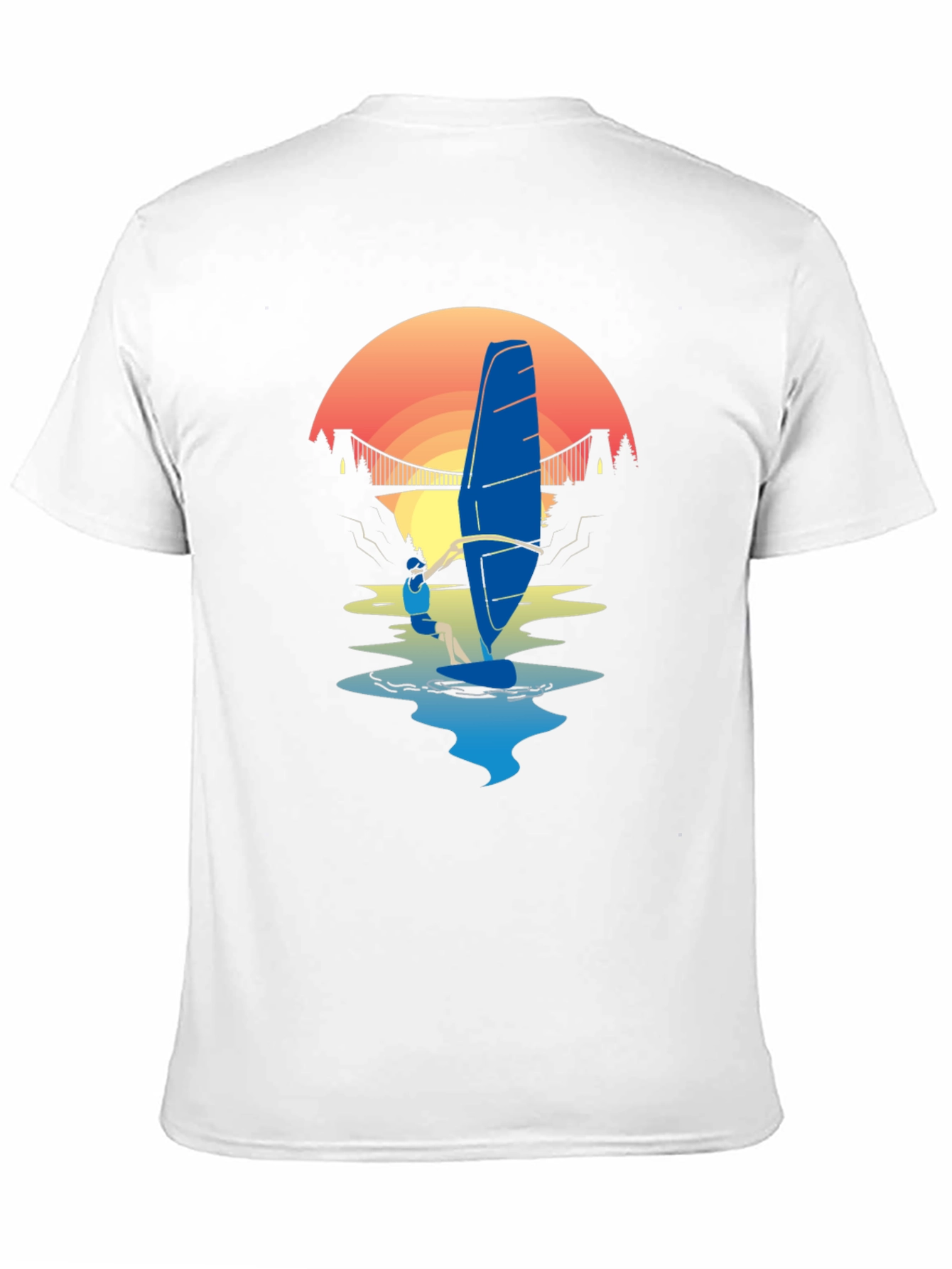 Windsurfer Sunset T-Shirt - Black Graphic Tee