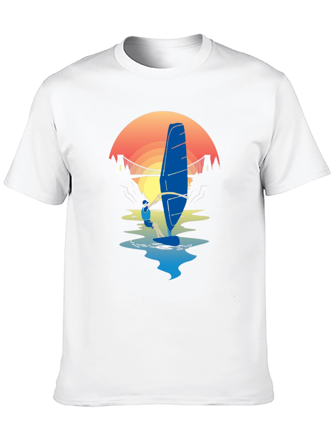 Windsurfer Sunset T-Shirt - Black Graphic Tee