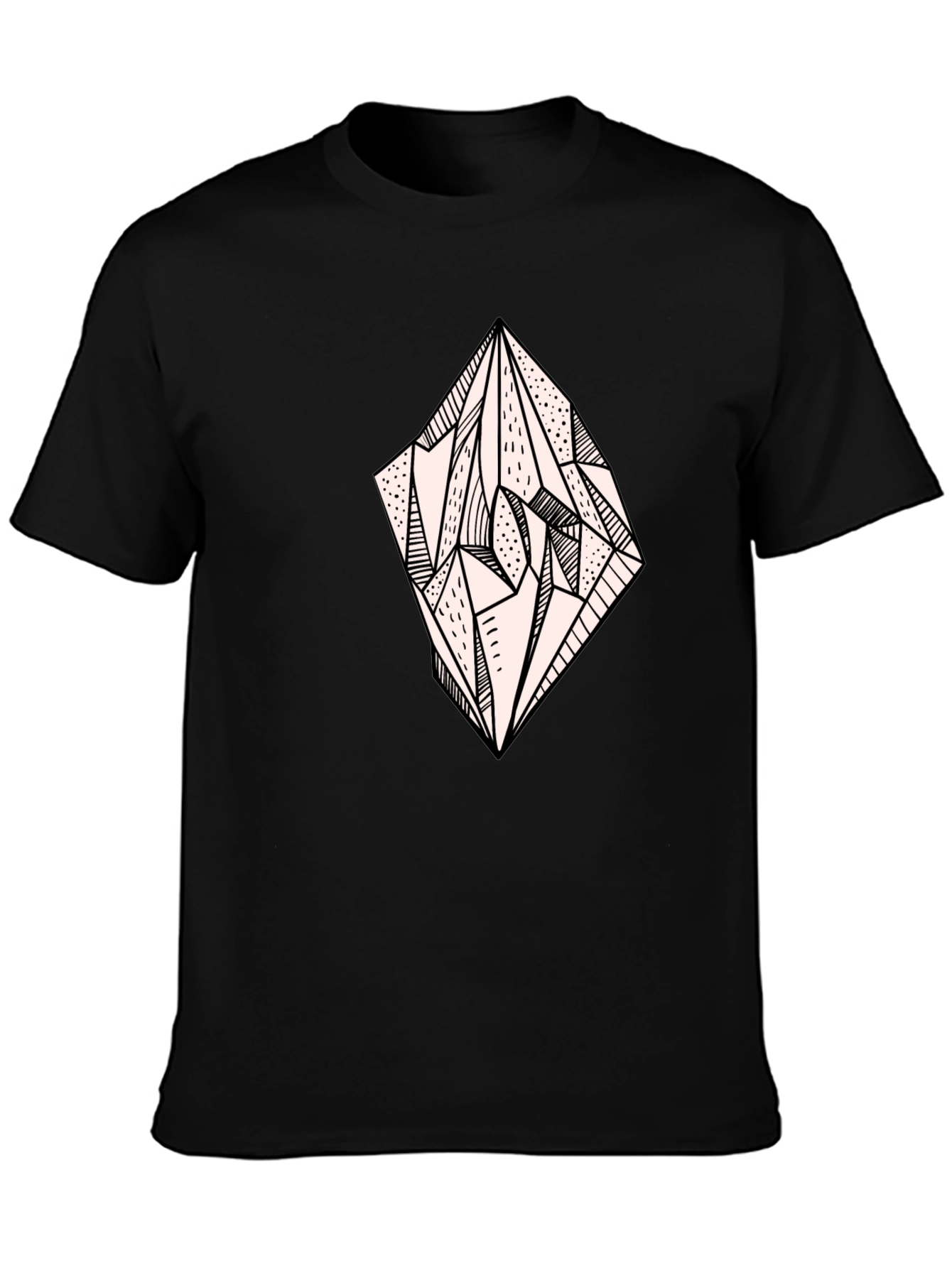 Geometric Diamond Graphic Tee - Mens Black T-Shirt