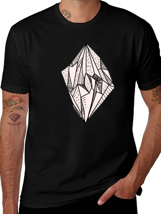 Geometric Diamond Graphic Tee - Mens Black T-Shirt