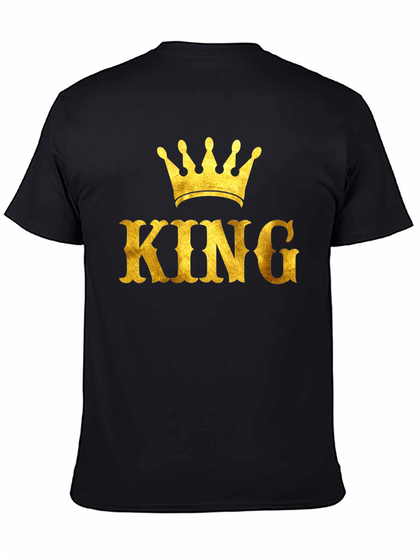 King Crown Gold Print Black T-Shirt