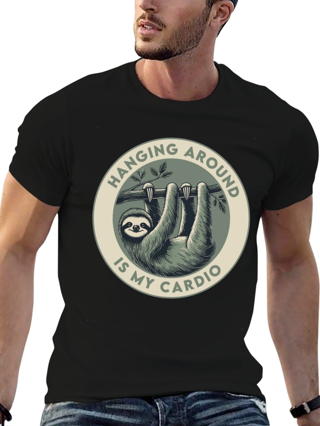 Sloth Cardio Graphic Tee - Hang Around in Style!