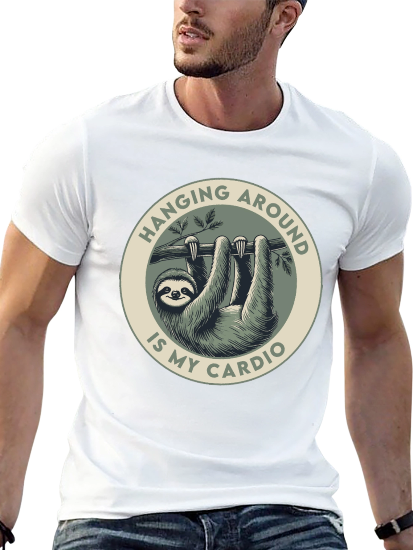 Sloth Cardio Graphic Tee - Hang Around in Style!