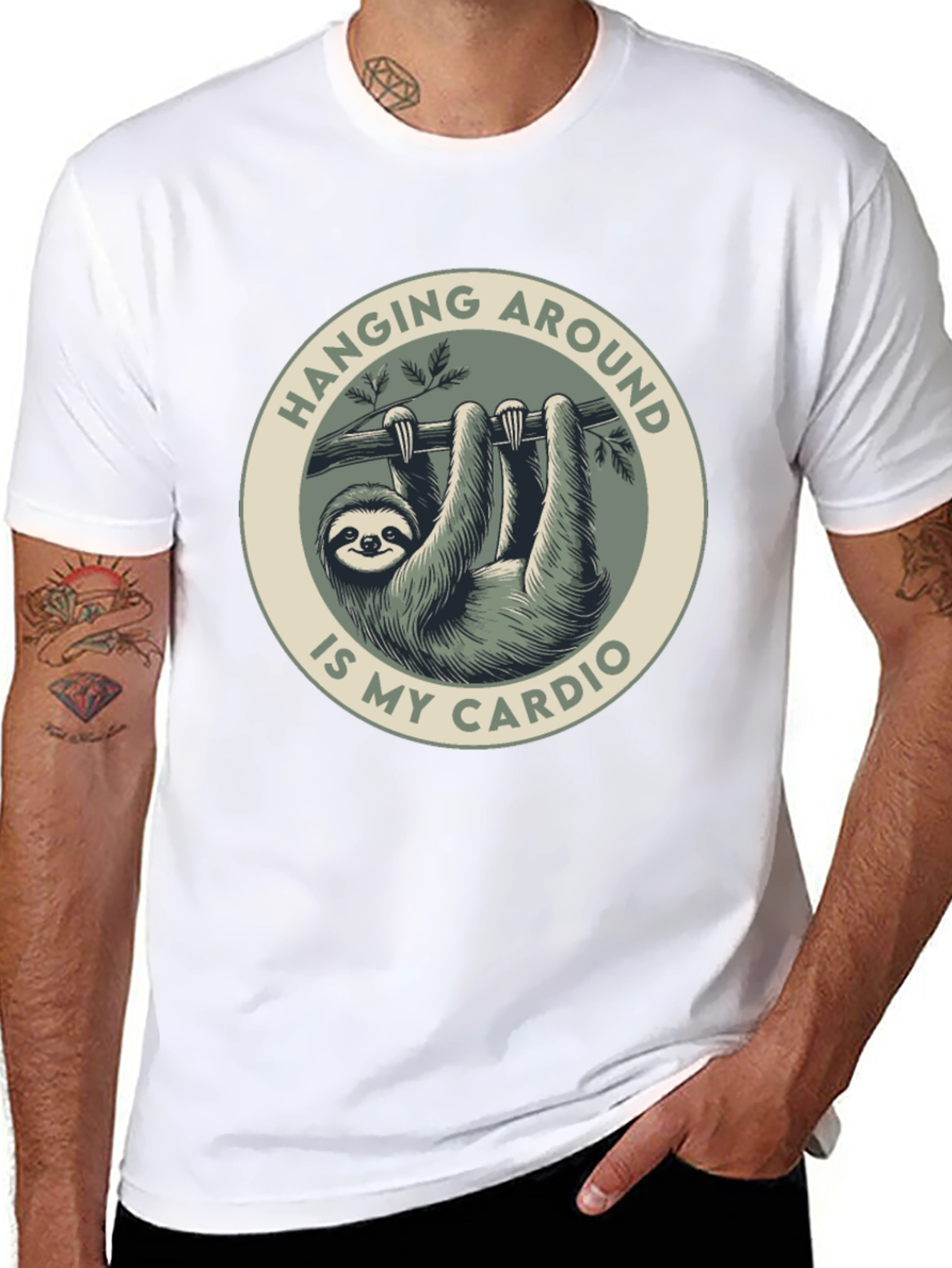 Sloth Cardio Graphic Tee - Hang Around in Style!