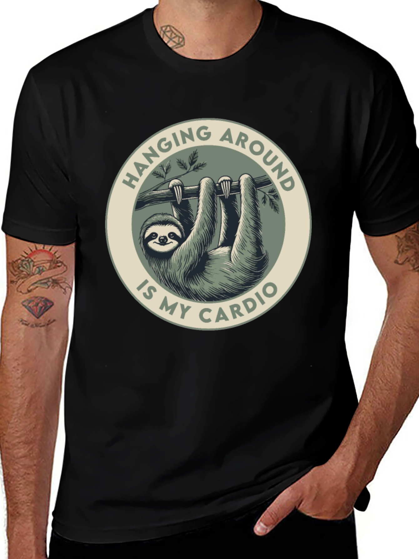 Sloth Cardio Graphic Tee - Hang Around in Style!