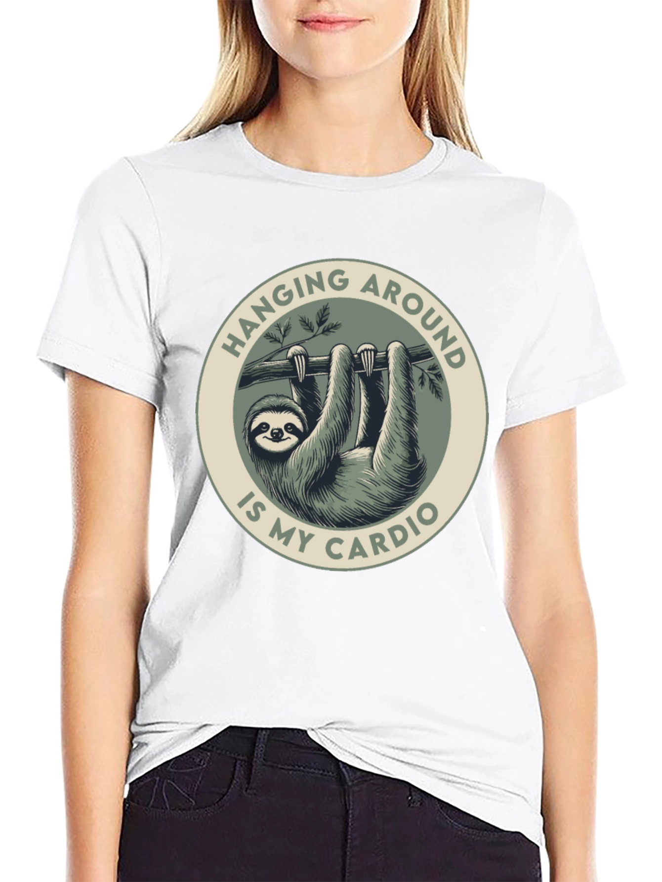 Sloth Cardio Graphic Tee - Hang Around in Style!