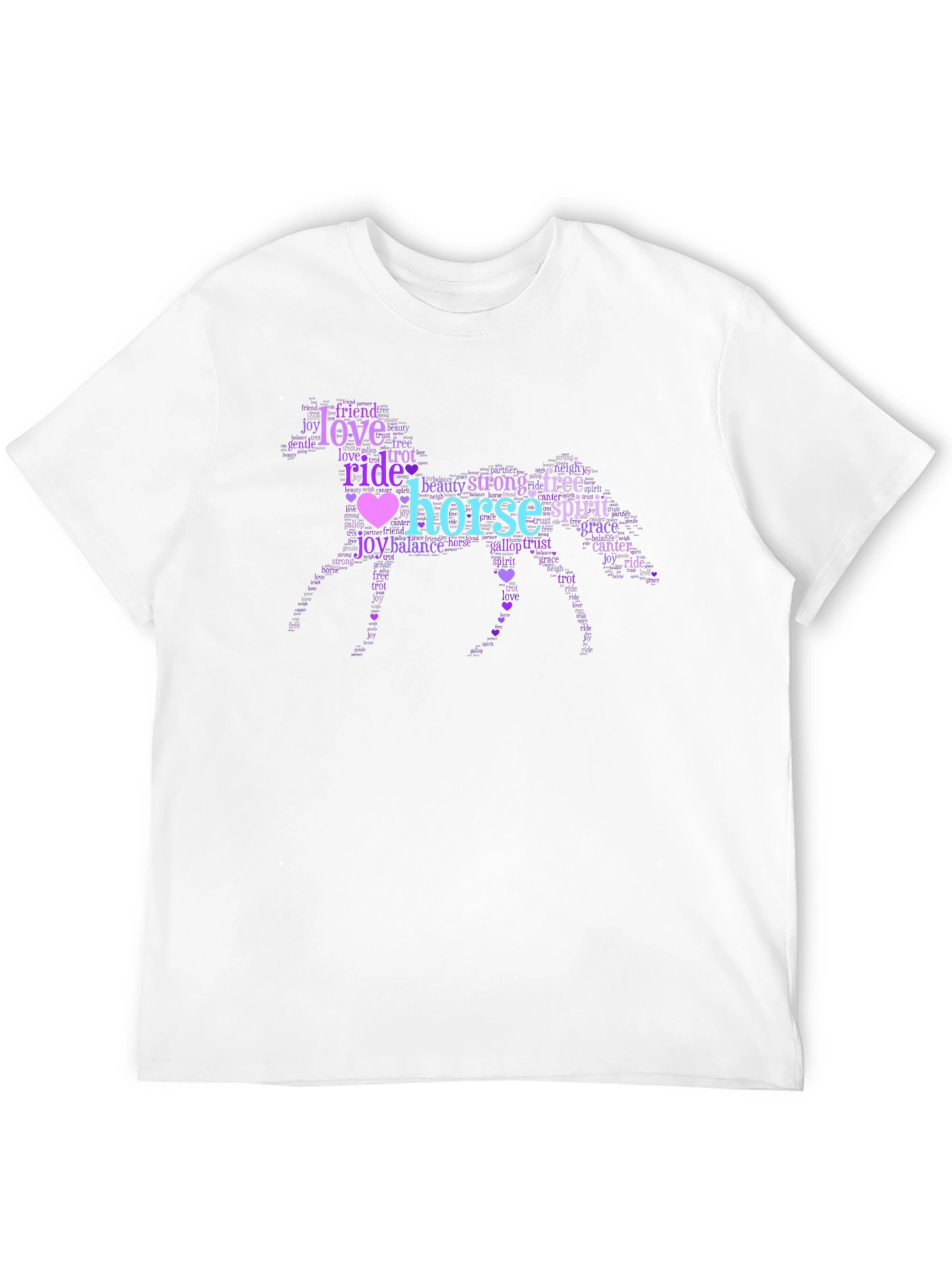 Horse Word Art Black Graphic Tee