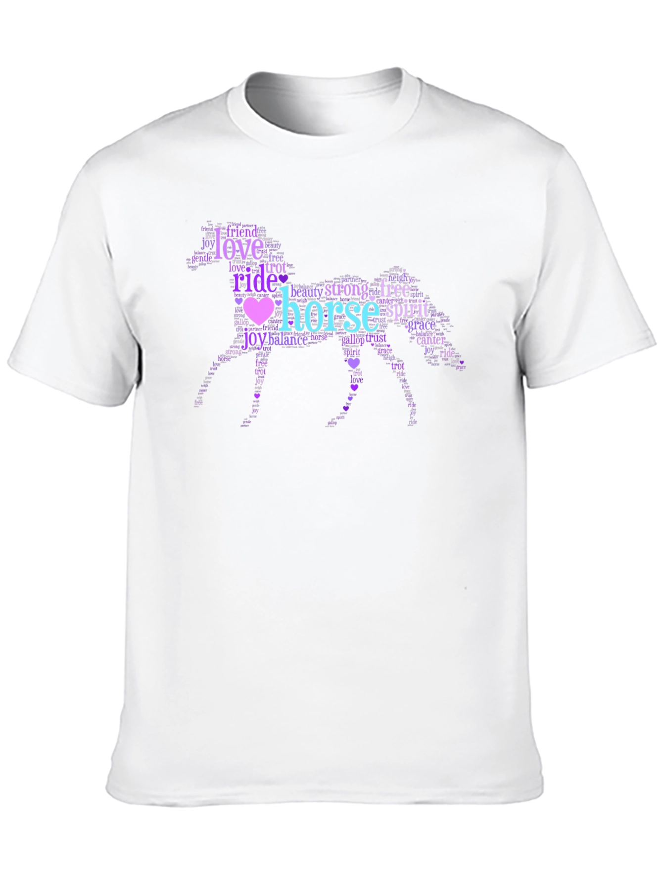 Horse Word Art Black Graphic Tee