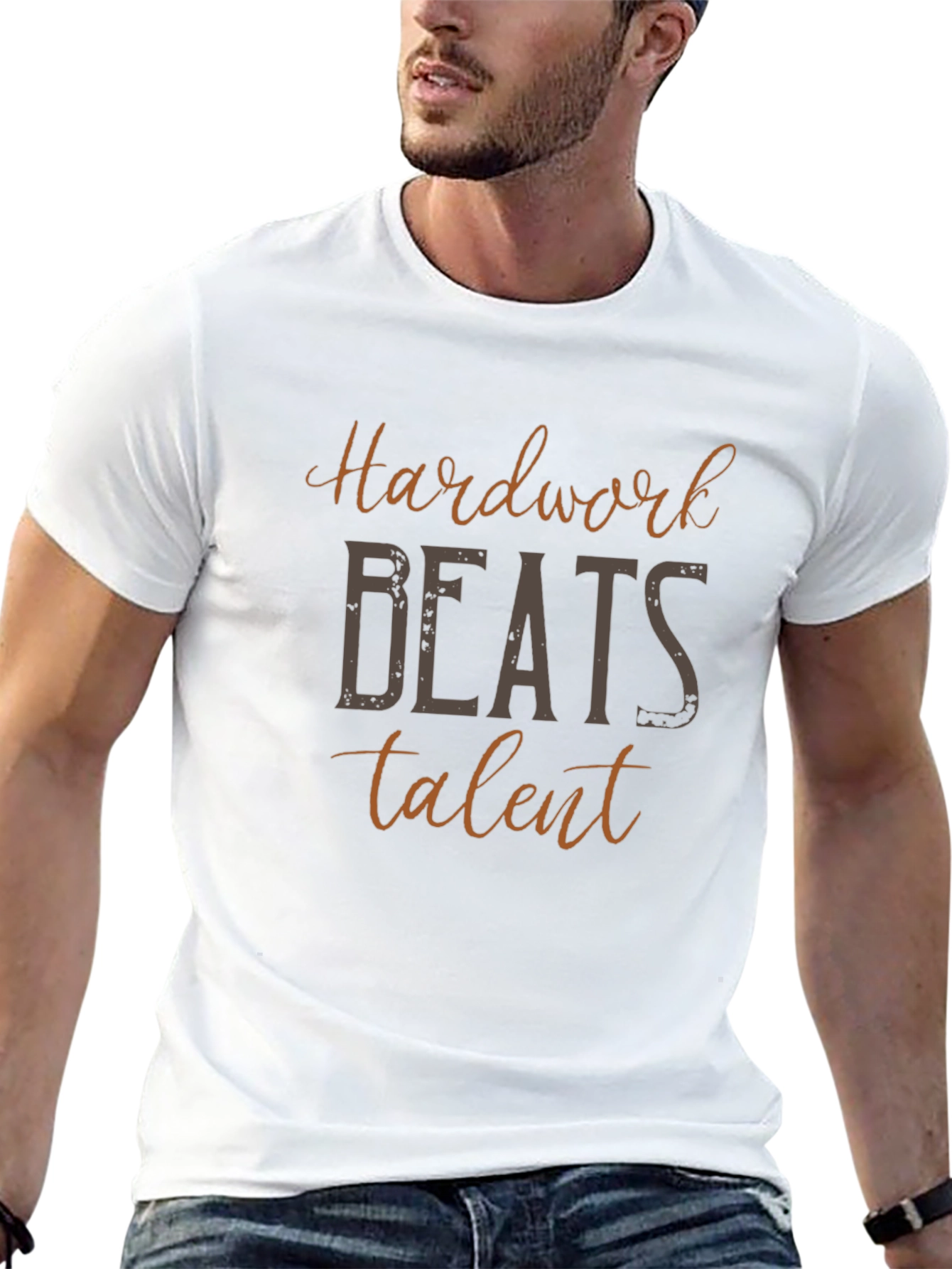 Hardwork Beats Talent Black Graphic Tee Shirt