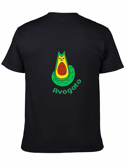 Avogato Graphic T-Shirt - Cute Cat Avocado Tee
