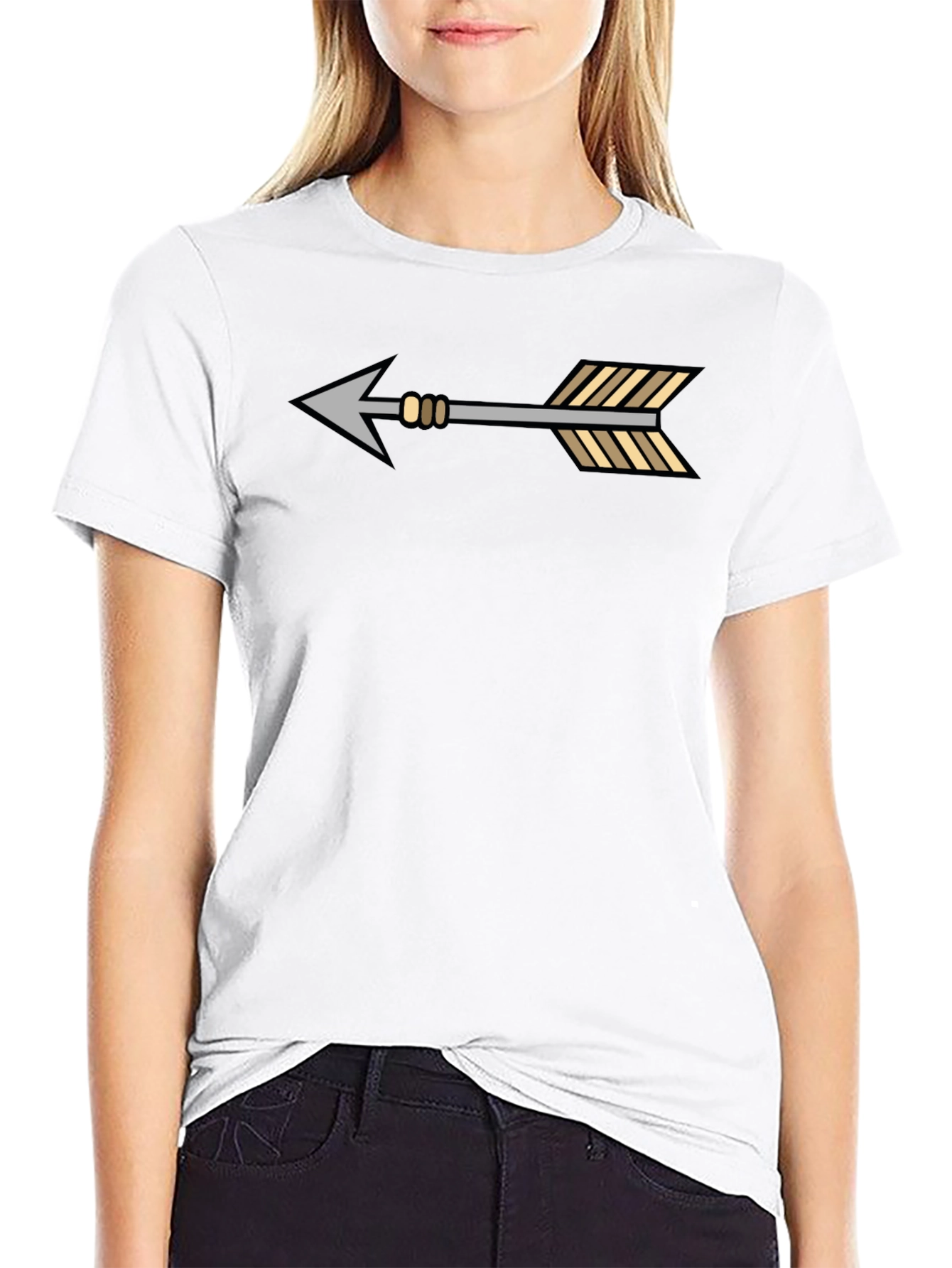 Arrow Graphic Tee - Stylish Black Cotton T-Shirt