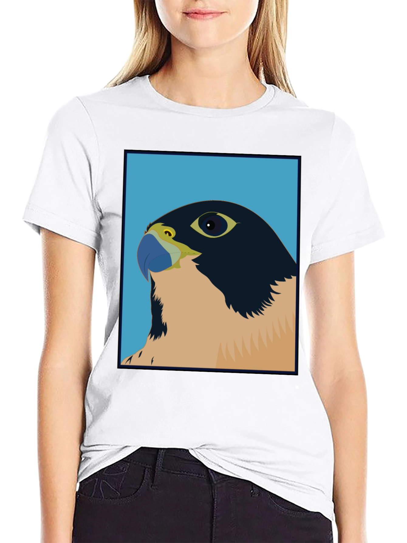 Falcon Graphic Tee - Stylish Bird Art T-Shirt