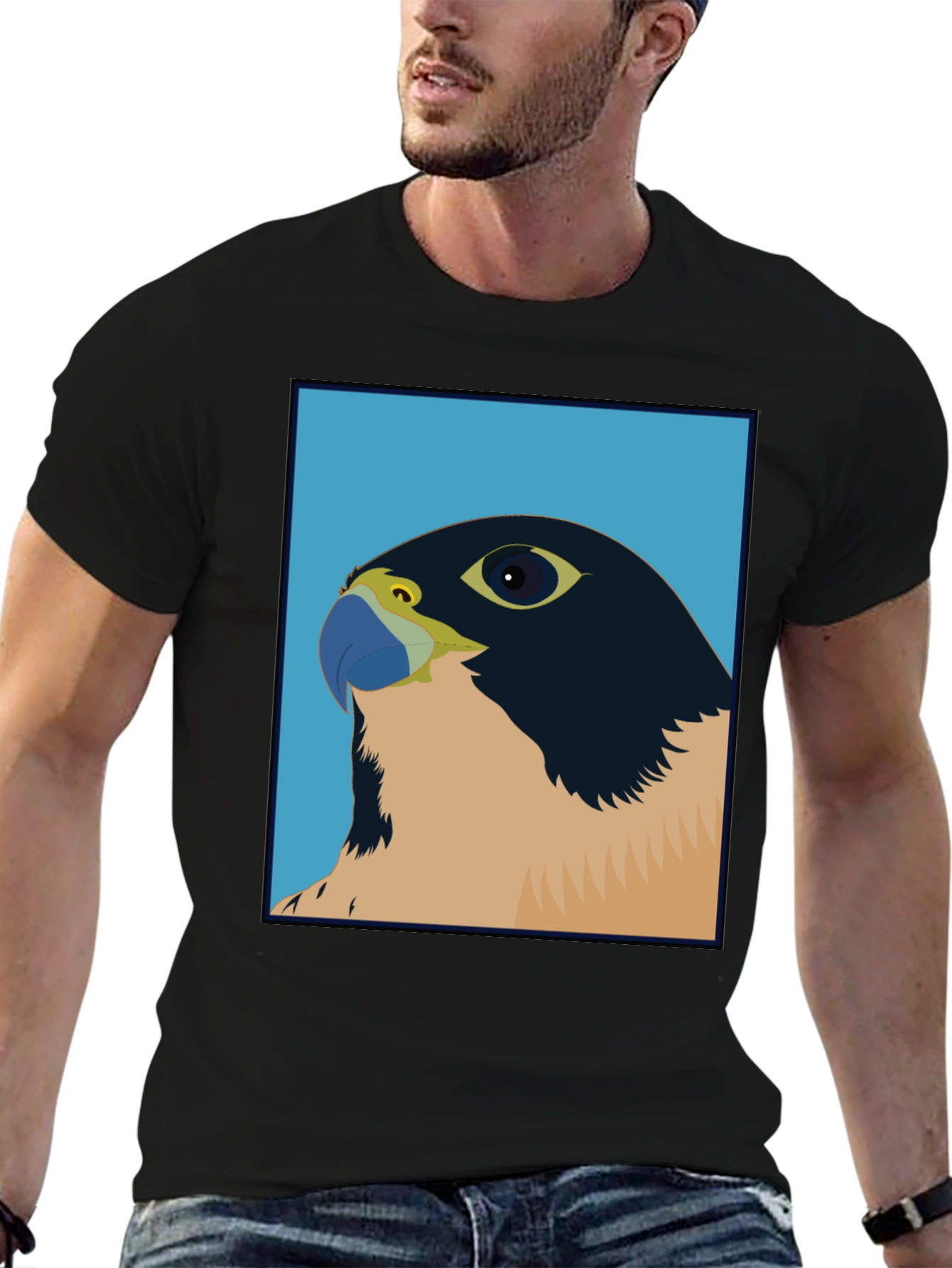 Falcon Graphic Tee - Stylish Bird Art T-Shirt