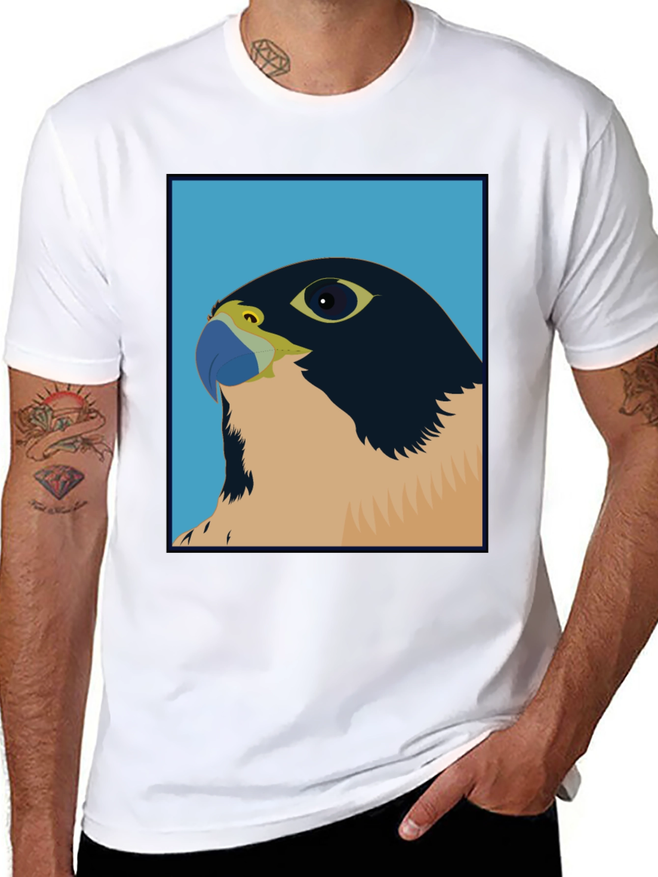 Falcon Graphic Tee - Stylish Bird Art T-Shirt