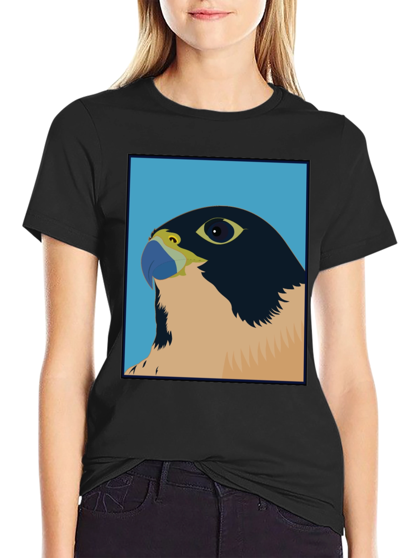 Falcon Graphic Tee - Stylish Bird Art T-Shirt