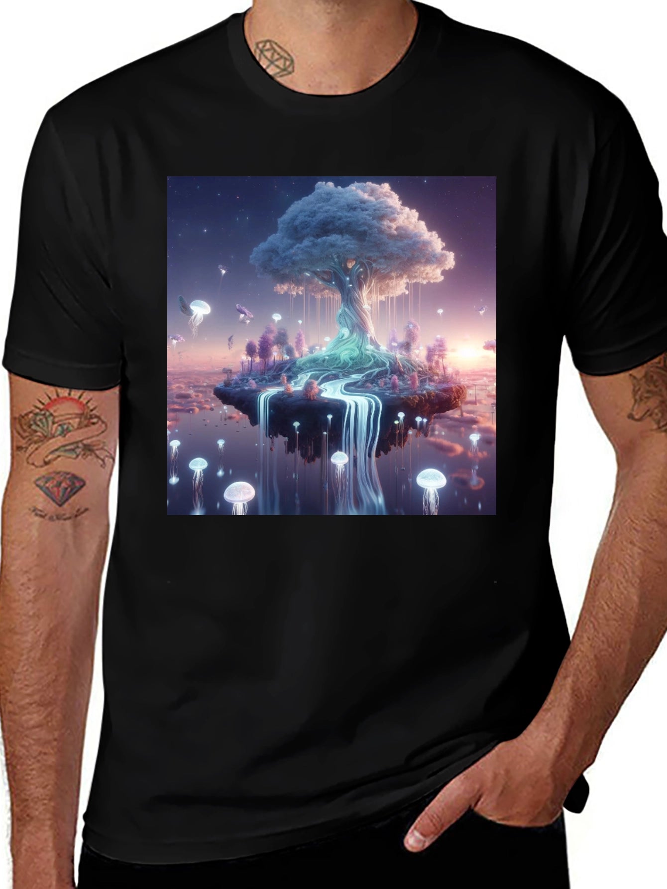 Dreamscape Tree Black T-Shirt