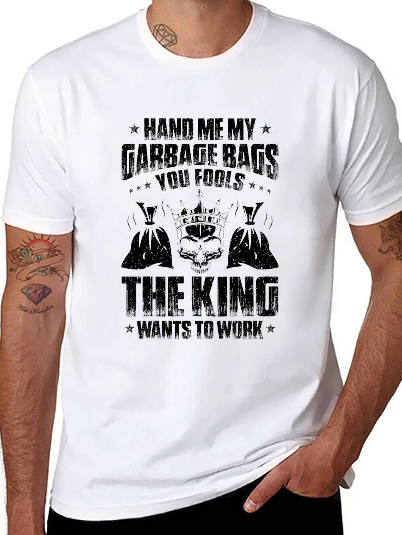Garbage King Graphic T-Shirt - Novelty Humor Tee