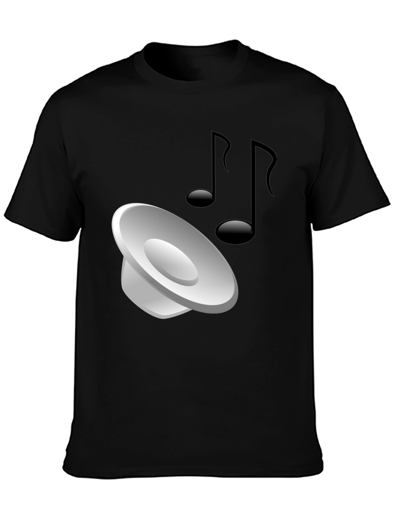 Mens Black T-shirt with Music Graphic