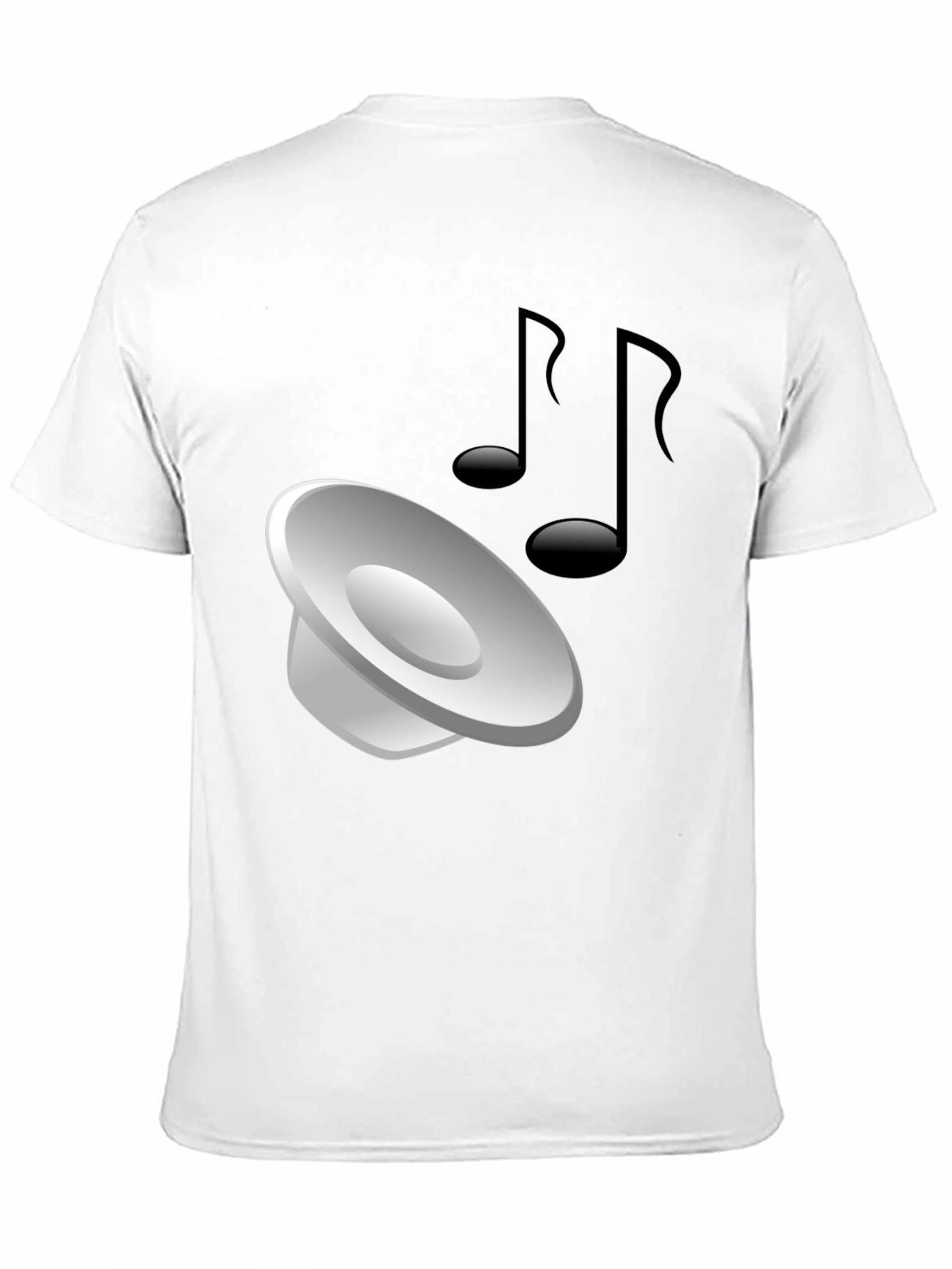 Mens Black T-shirt with Music Graphic
