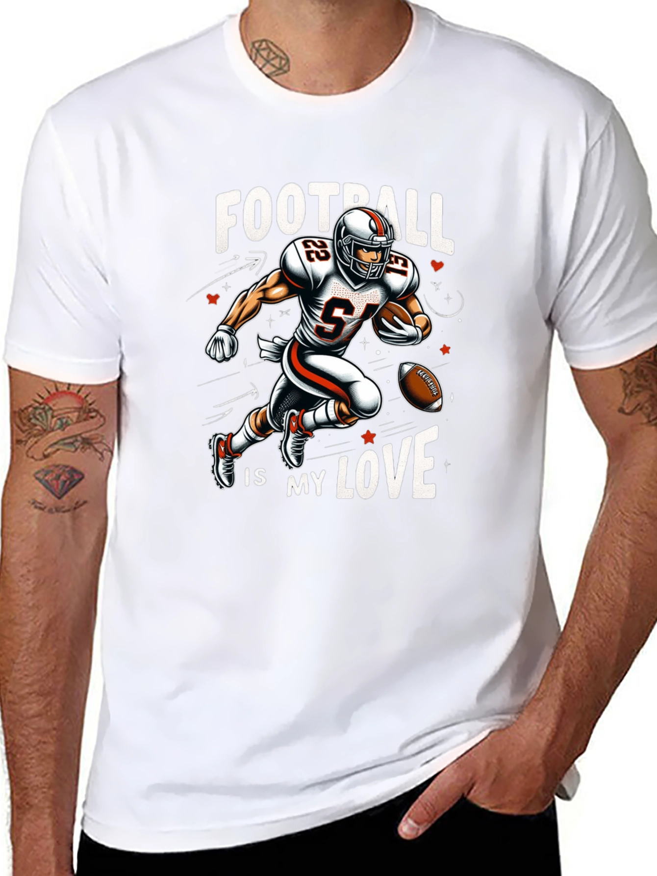 Football is My Love Black T-Shirt