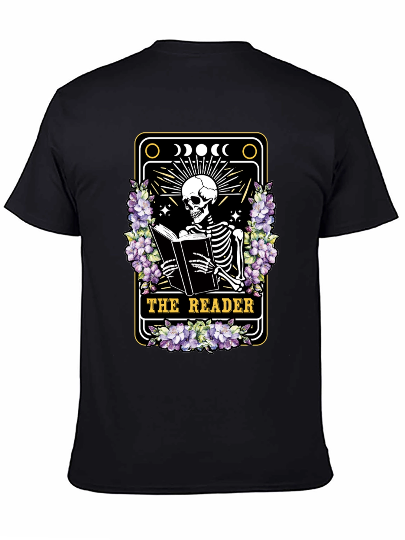 The Reader Skeleton Tarot Card T-Shirt