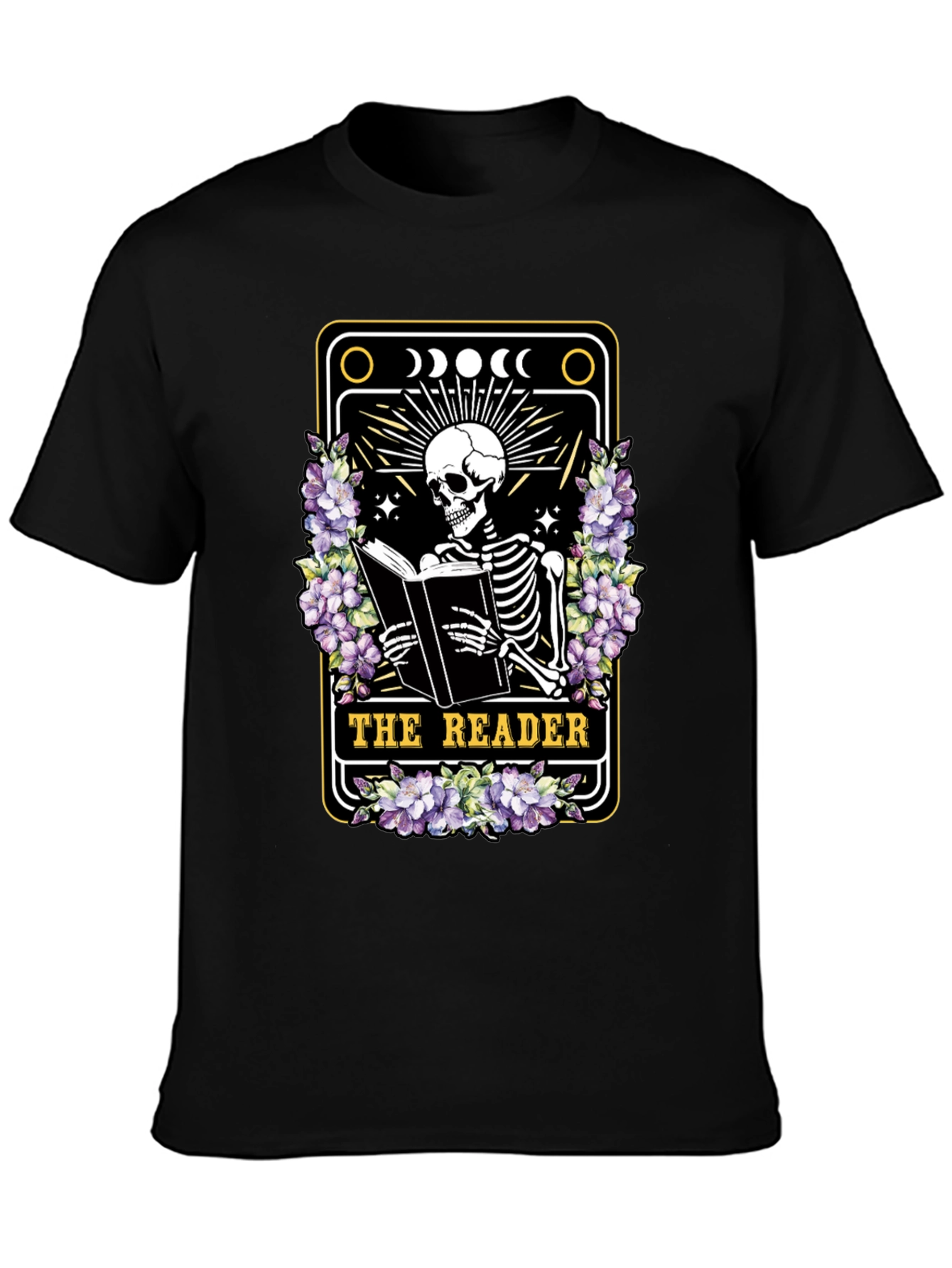 The Reader Skeleton Tarot Card T-Shirt