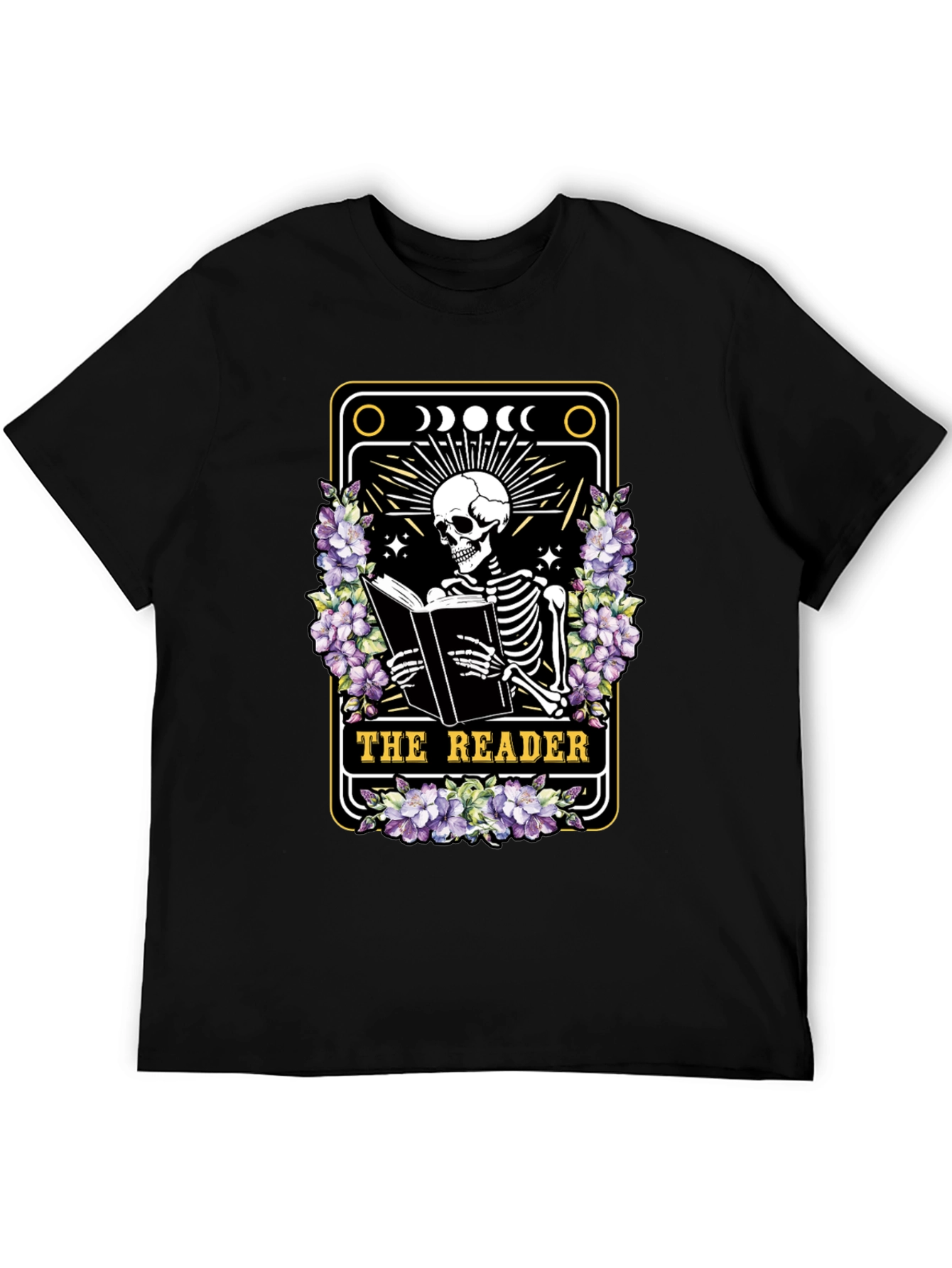 The Reader Skeleton Tarot Card T-Shirt