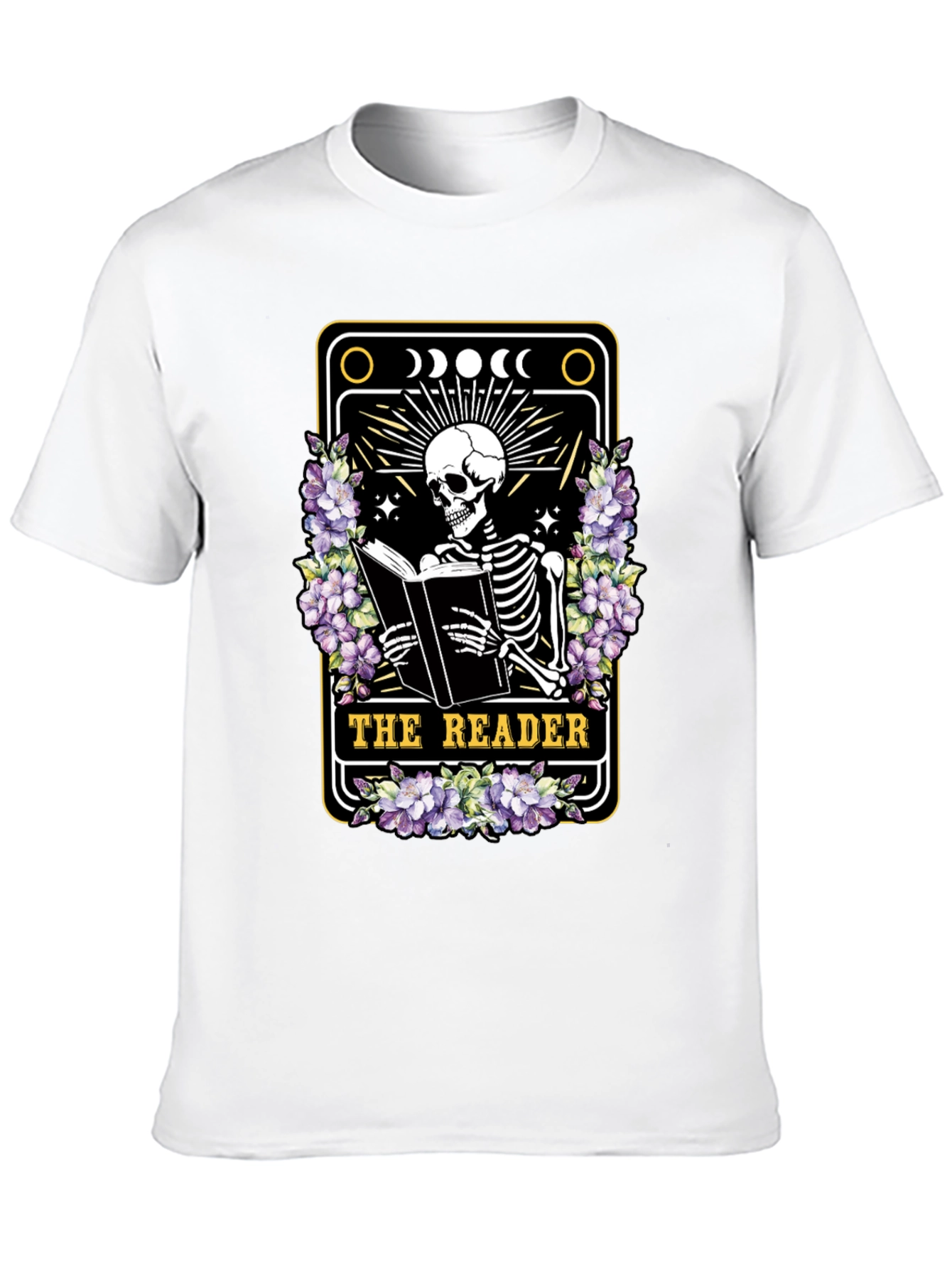 The Reader Skeleton Tarot Card T-Shirt