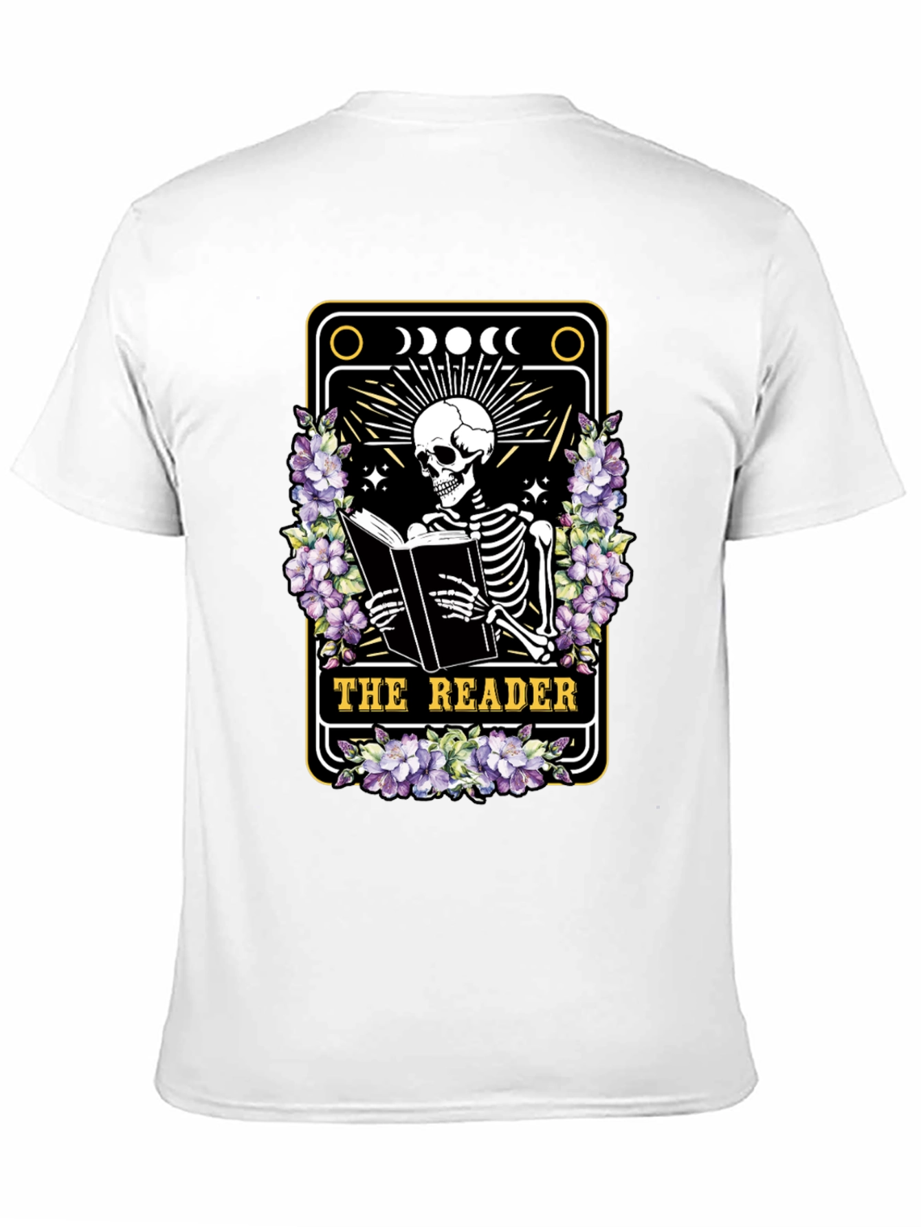 The Reader Skeleton Tarot Card T-Shirt