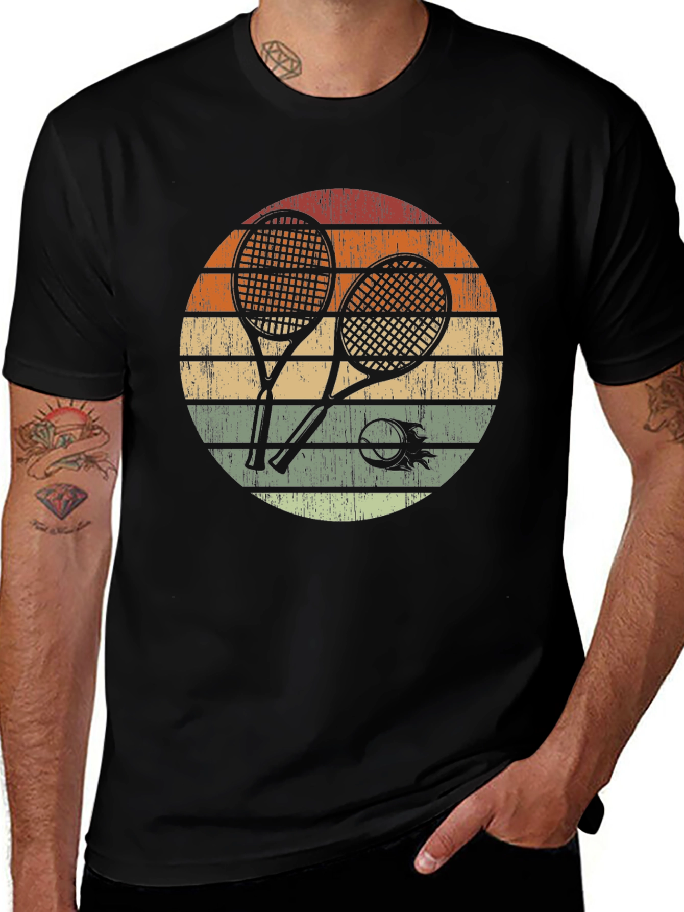 Retro Tennis Racket Graphic Tee