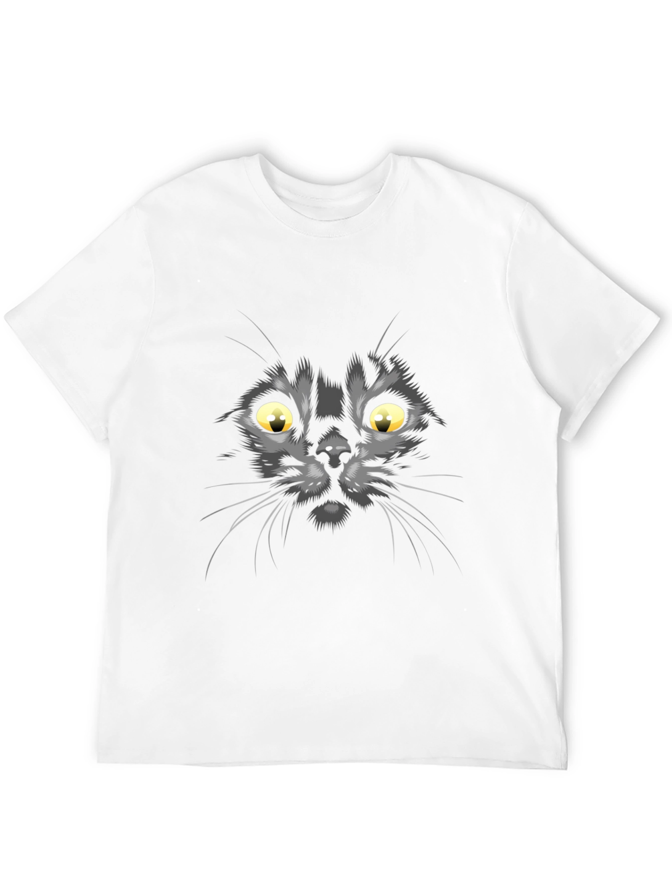 Black Cat Face Graphic T-Shirt