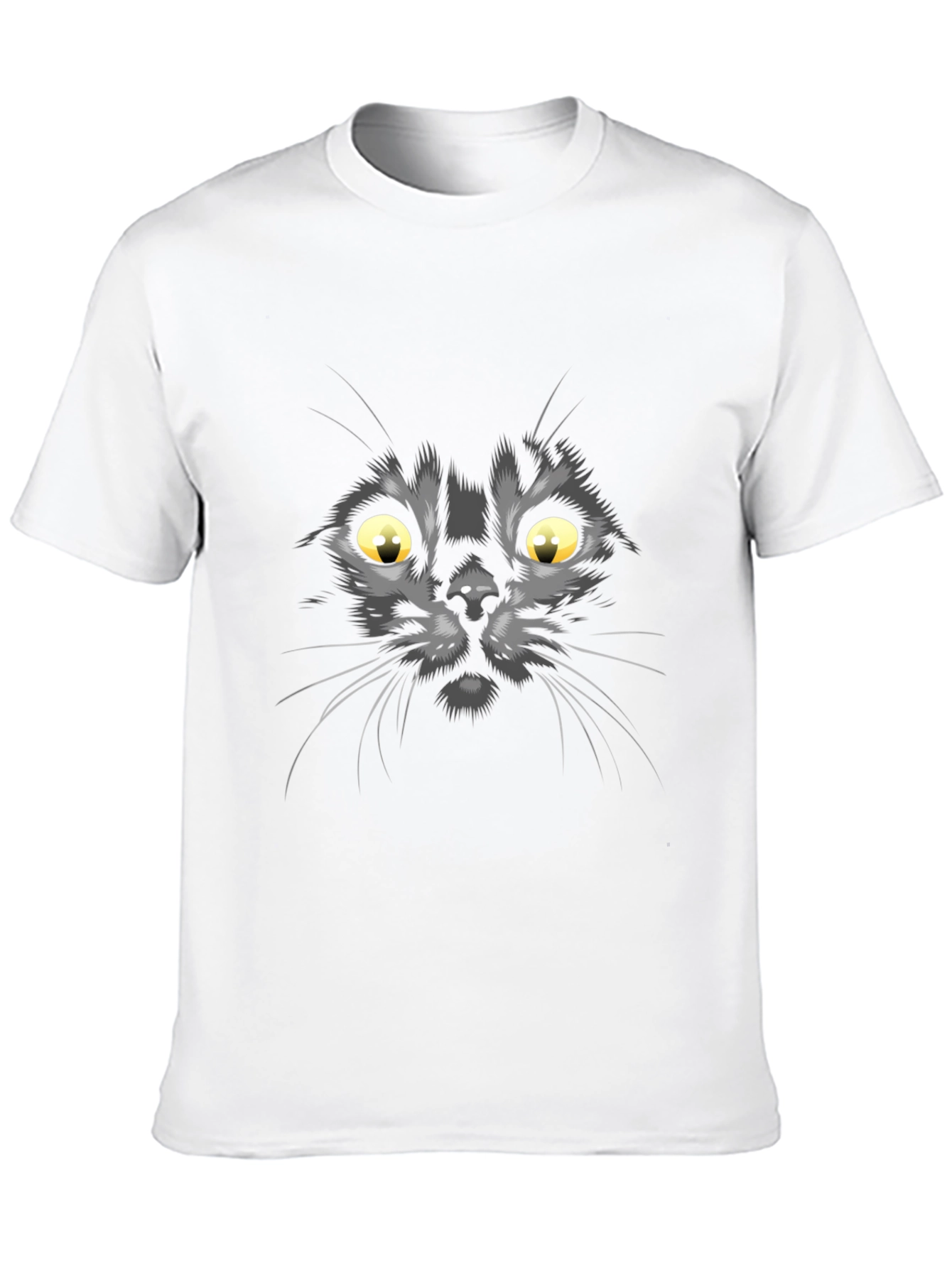 Black Cat Face Graphic T-Shirt