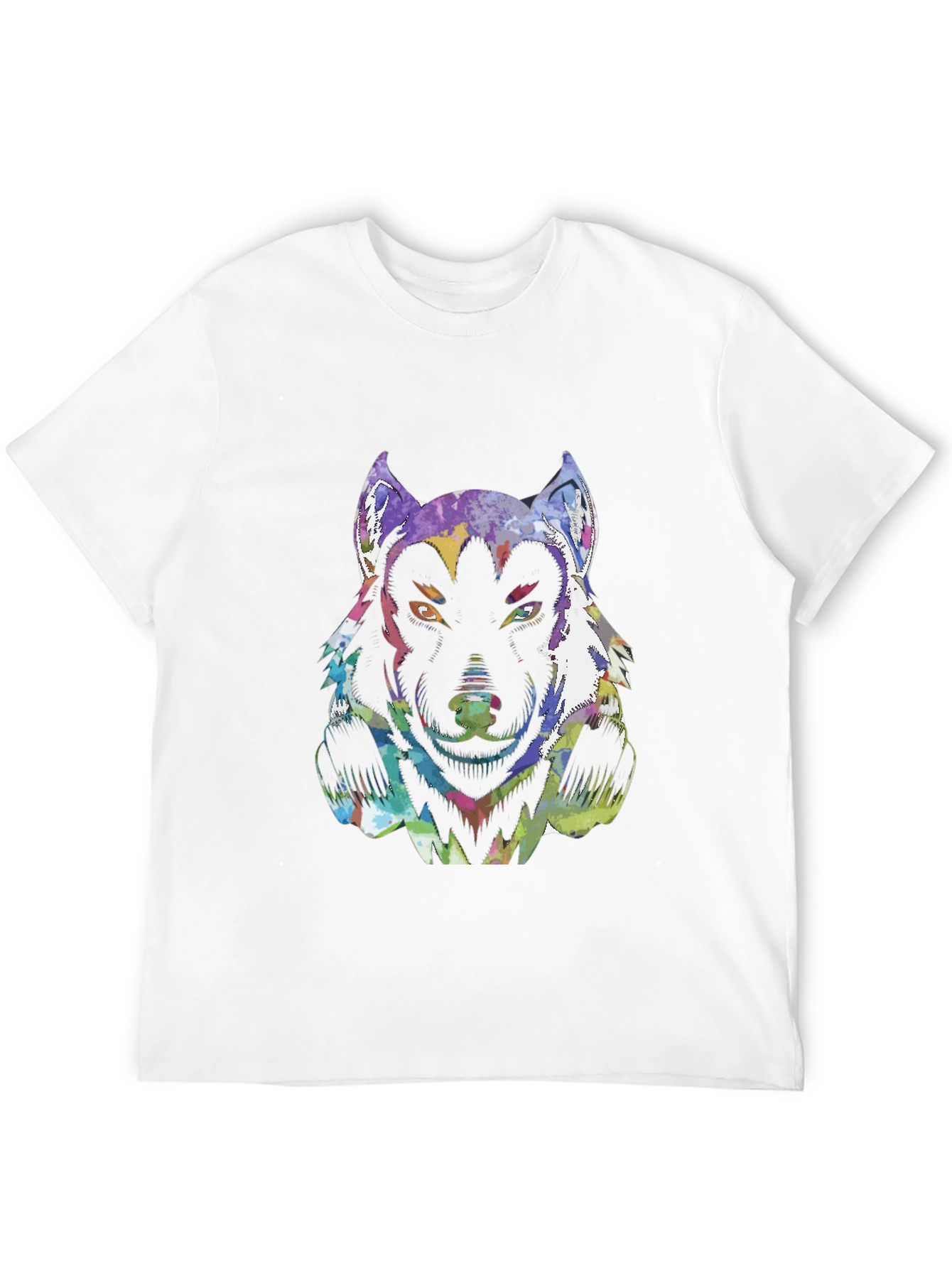 Psychedelic Wolf Graphic T-Shirt - Black