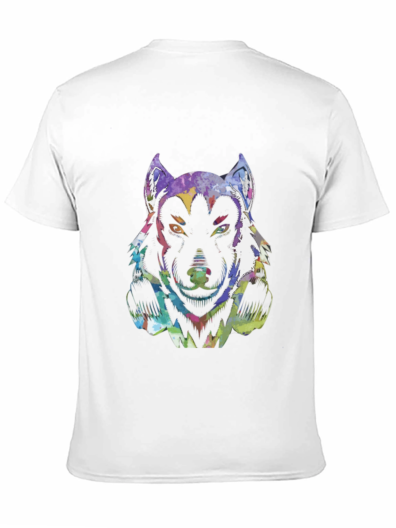 Psychedelic Wolf Graphic T-Shirt - Black